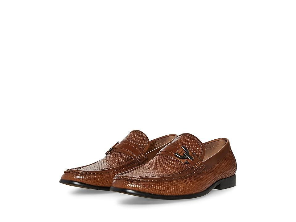 Steve Madden Mens Chivan Perforated Leather Bit Buckle Dress Slip On Loafers Product Image