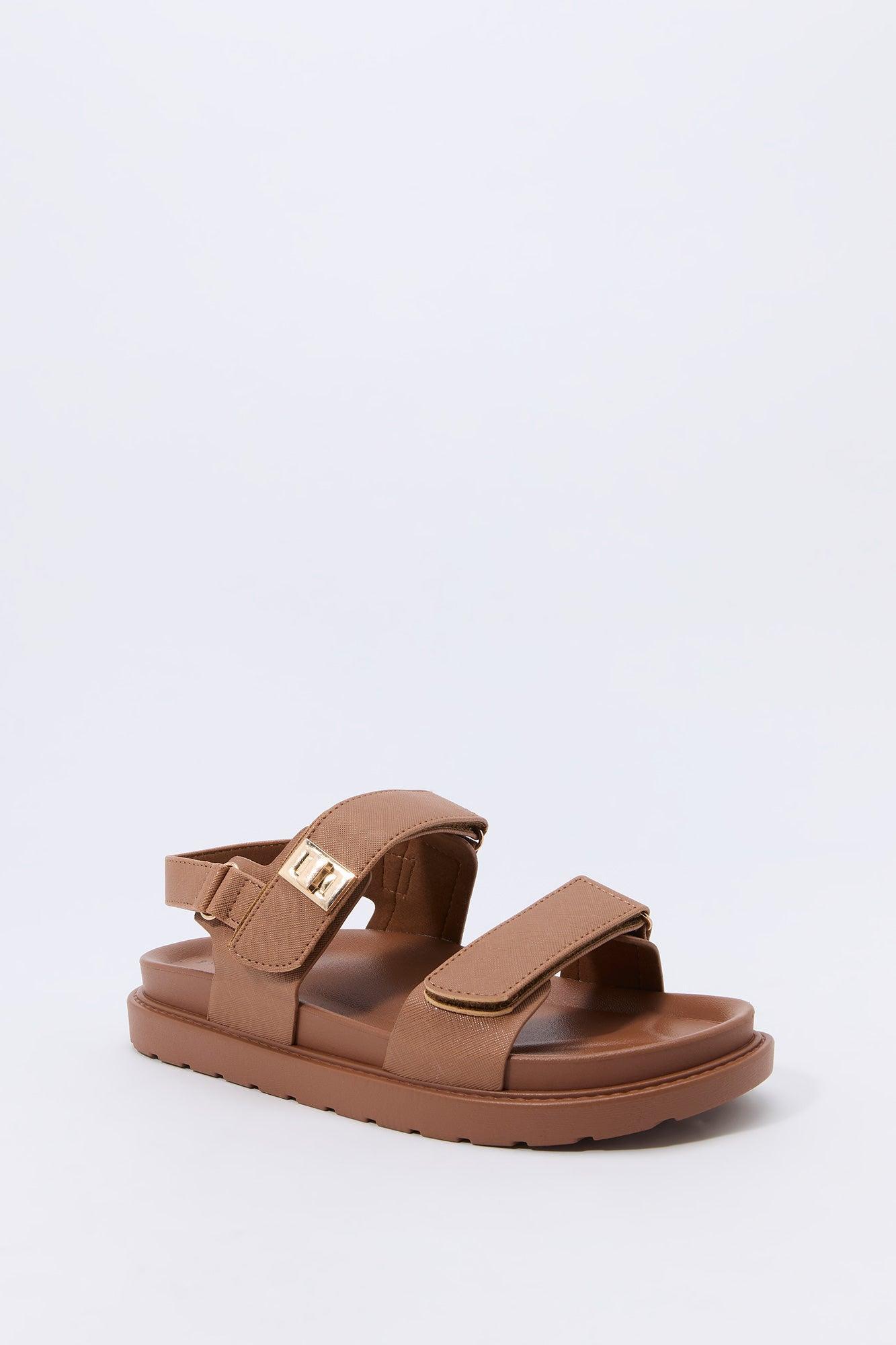 Faux Leather Velcro Strap Sandal Female Product Image