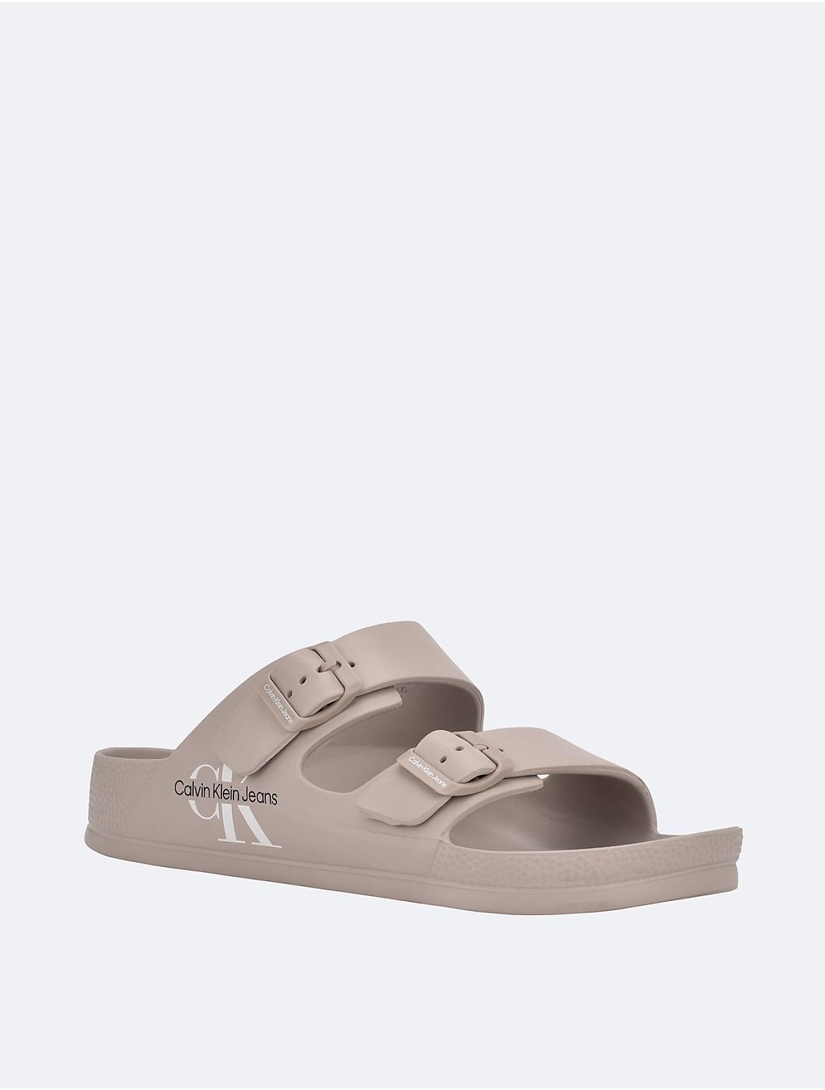 Calvin Klein Men's Men's Zion Double Strap Slide Sandal - White - 8 Product Image
