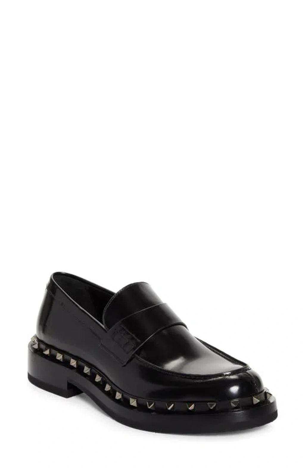 Mens Rockstud M-Way Calfskin Loafers Product Image