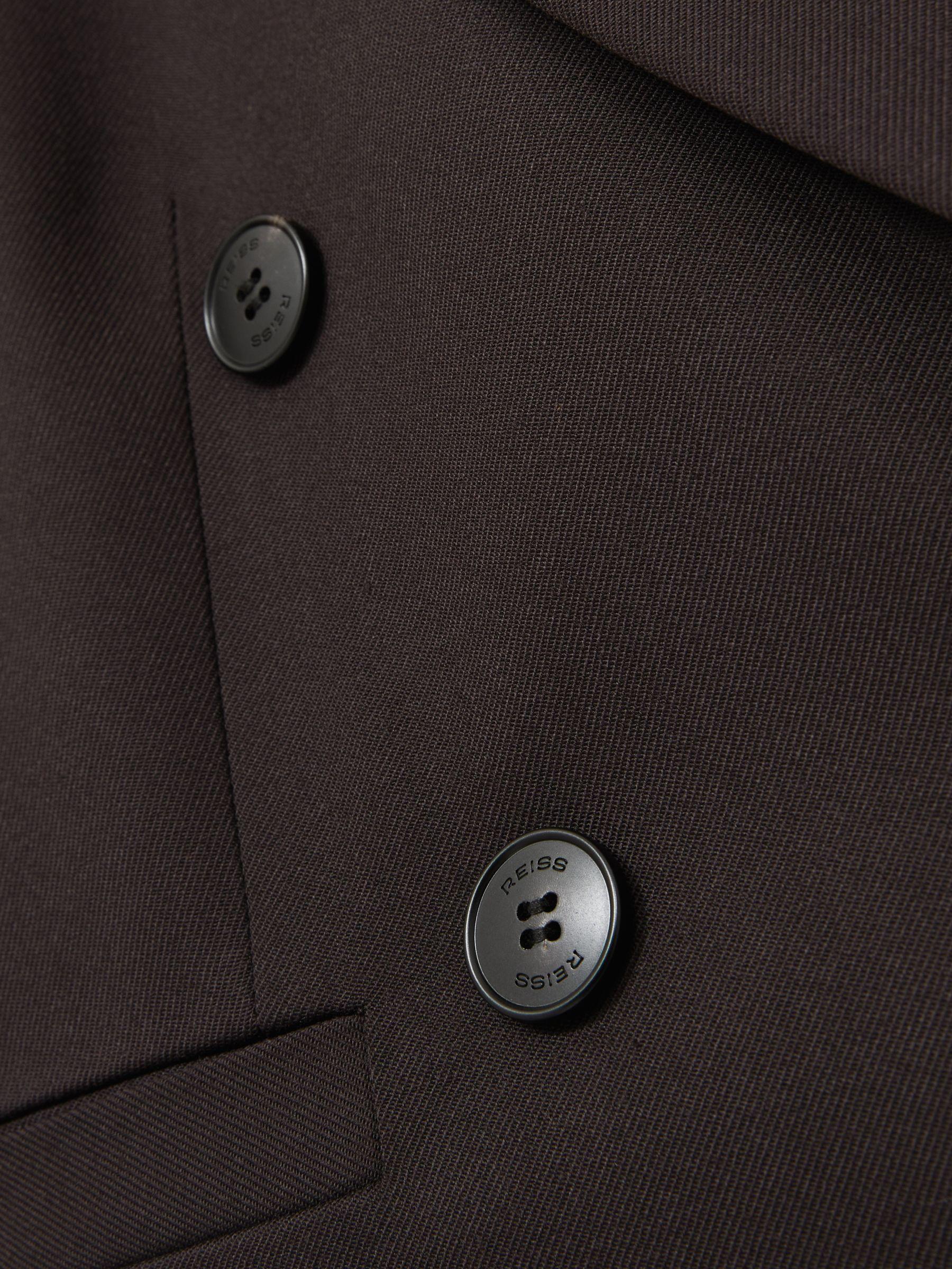 Double-Breasted Cropped Blazer Wool-Blend in Chocolate Brown Product Image