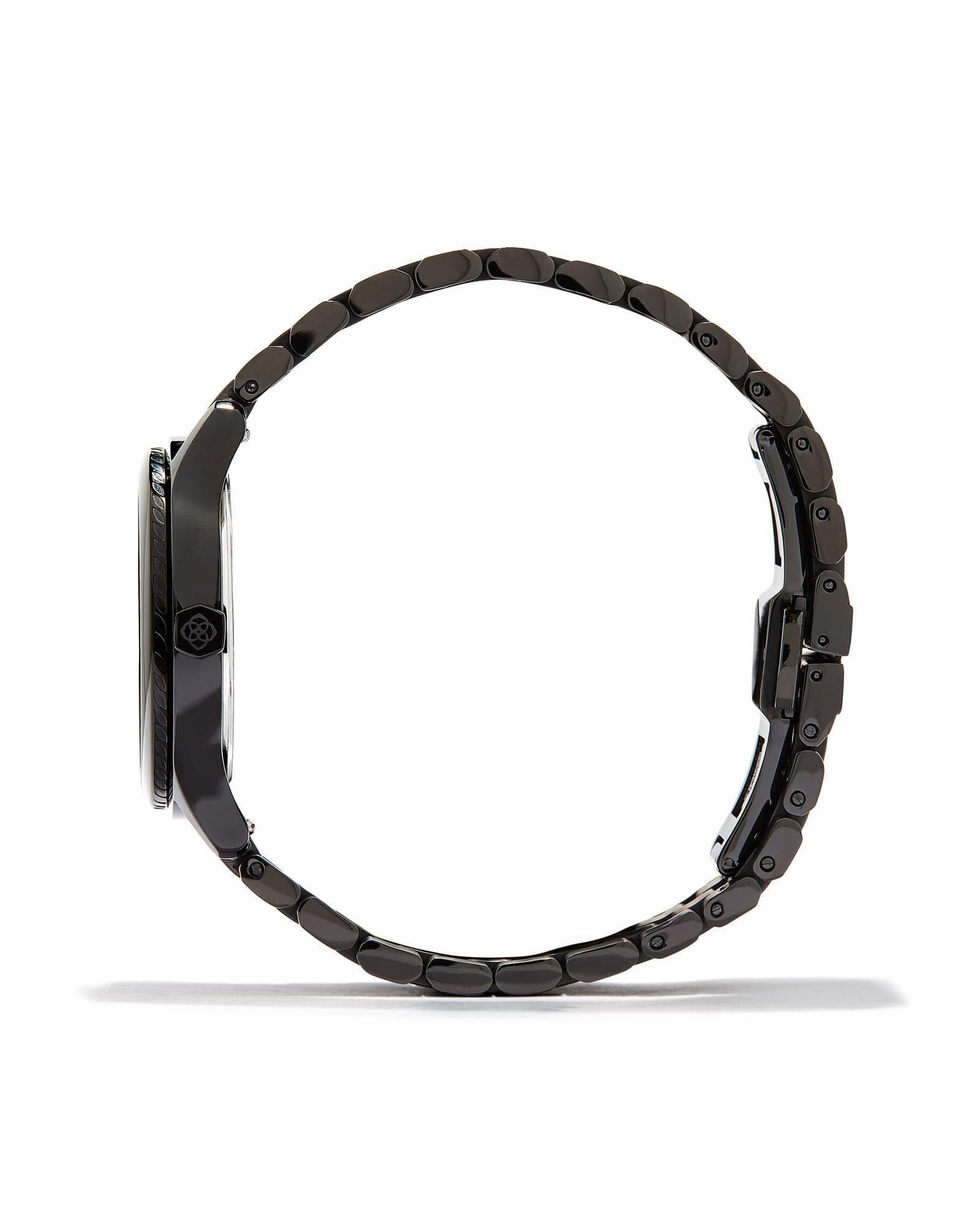 Kendra Scott Alex Black Stainless Steel 35mm Watch in Black Mother-of-Pearl | Mother Of Pearl Product Image