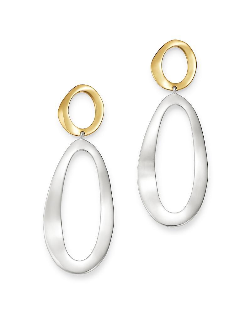 Womens Classico Large Chimera Two-Tone Smooth Snowman Double-Drop Earrings Product Image