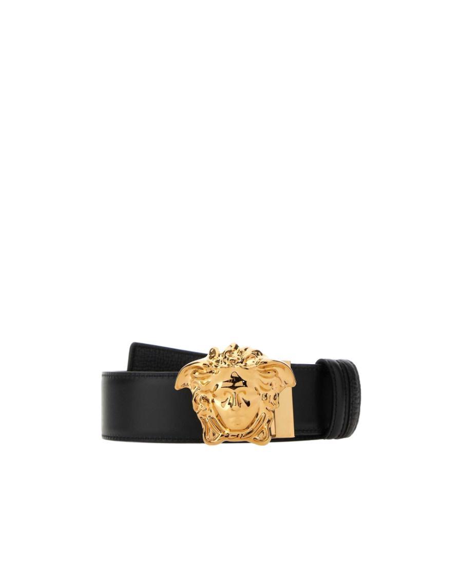 VERSACE La Medusa Leather Belt Man Belt Black Size 39.5 Calfskin Product Image