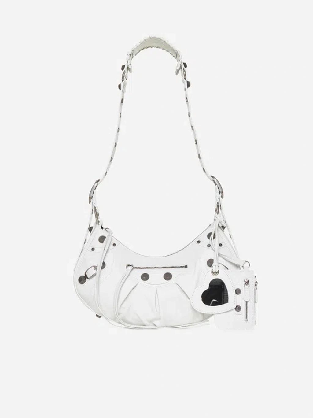 BALENCIAGA Le Cagole Xs Leather Shoulder Bag In Blue Product Image
