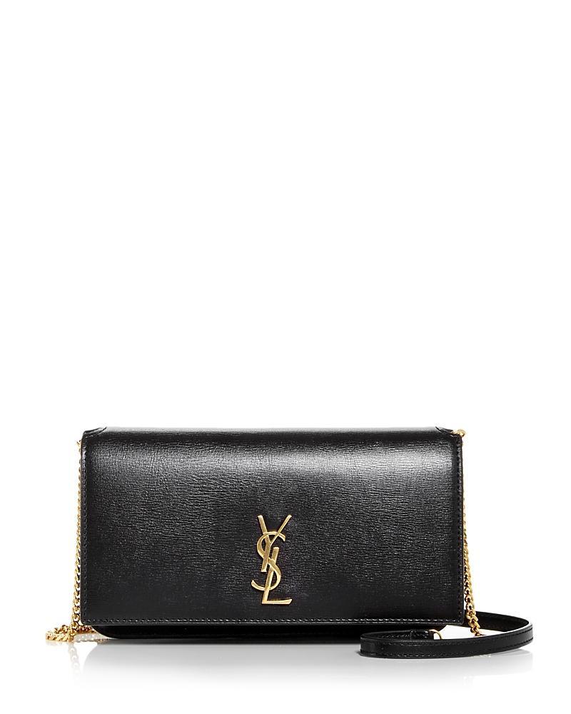 Womens Cassandre Phone Holder with Strap in Shiny Crocodile-Embossed Leather Product Image