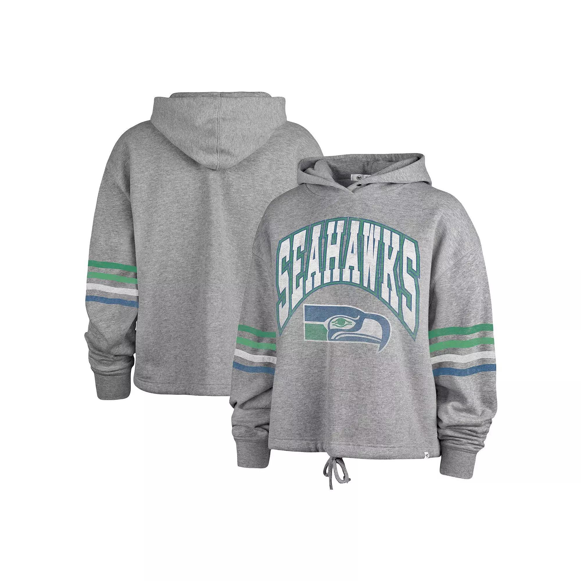 Women's '47 Gray Seattle Seahawks Upland Bennett Pullover Hoodie, Size: Small, Grey Product Image