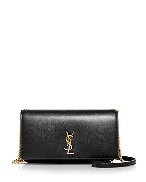 Womens Cassandre Phone Holder with Strap in Shiny Crocodile-Embossed Leather Product Image