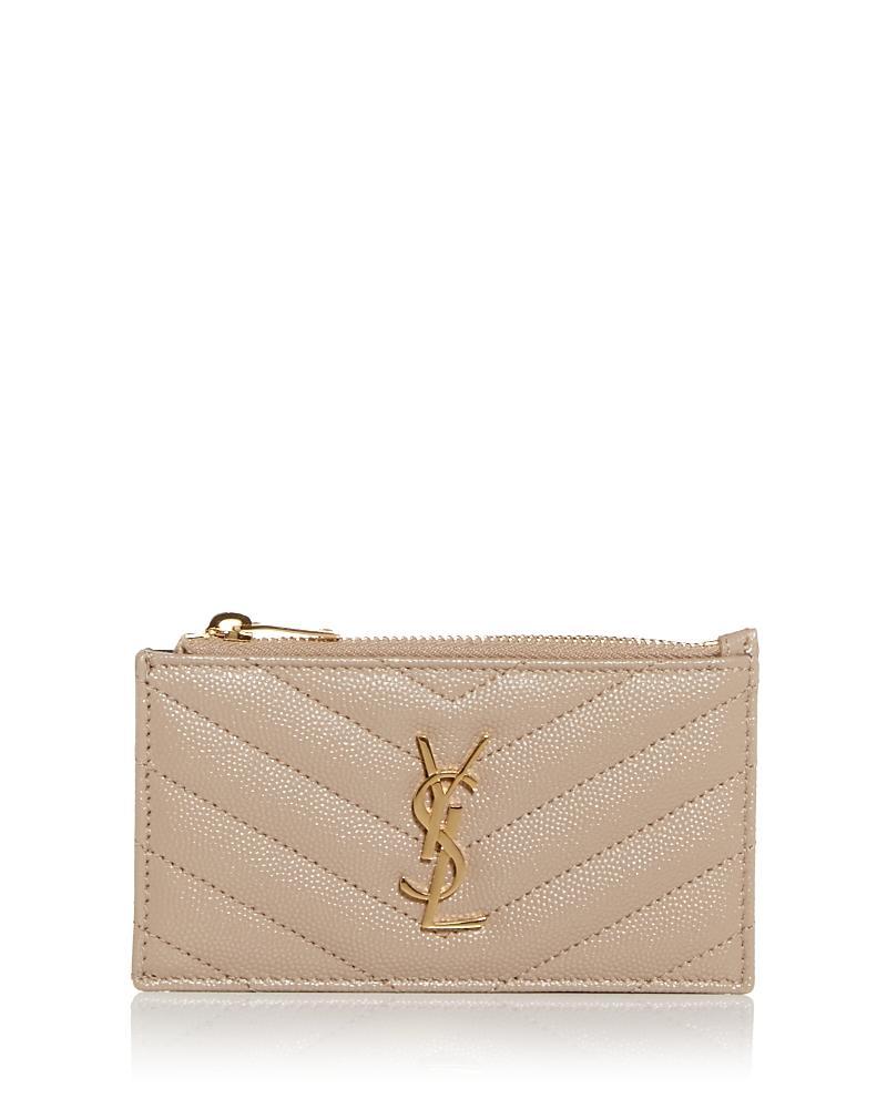 Saint Laurent Cassandre Matelasse Fragments Zipped Card Case Product Image