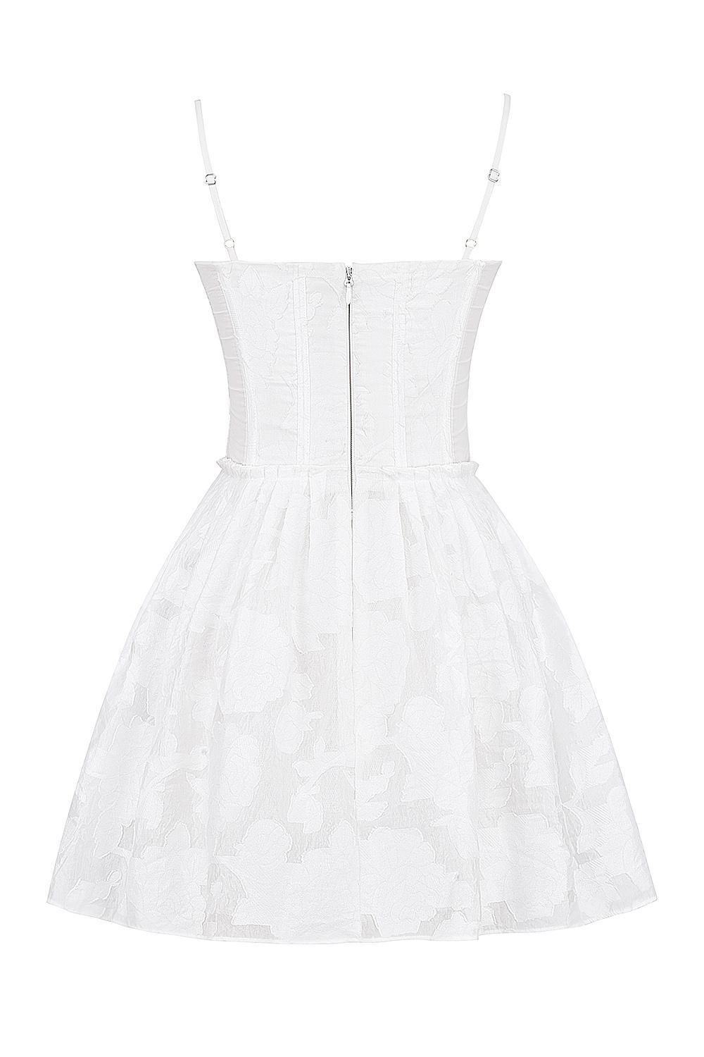 Nerissa  white jacquard corset mini dress Product Image