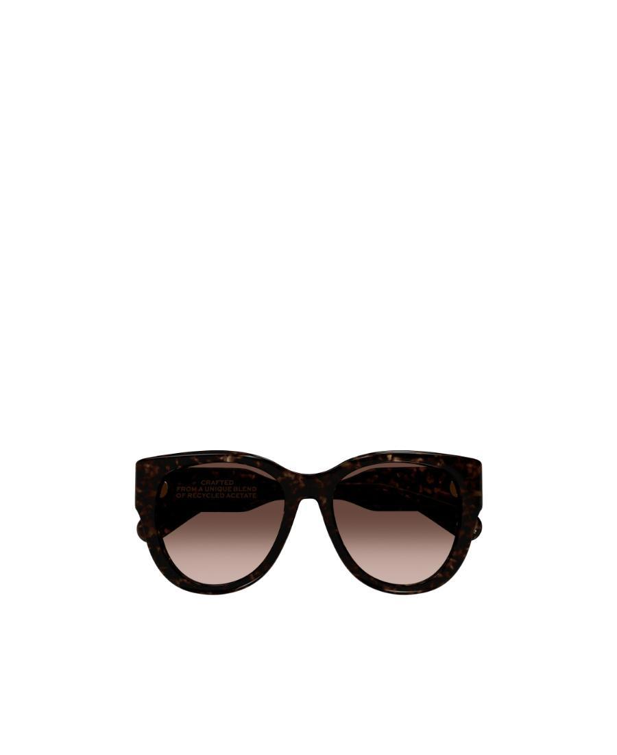 CHLOÉ Havana Round-frame Sunglasses In Black Product Image