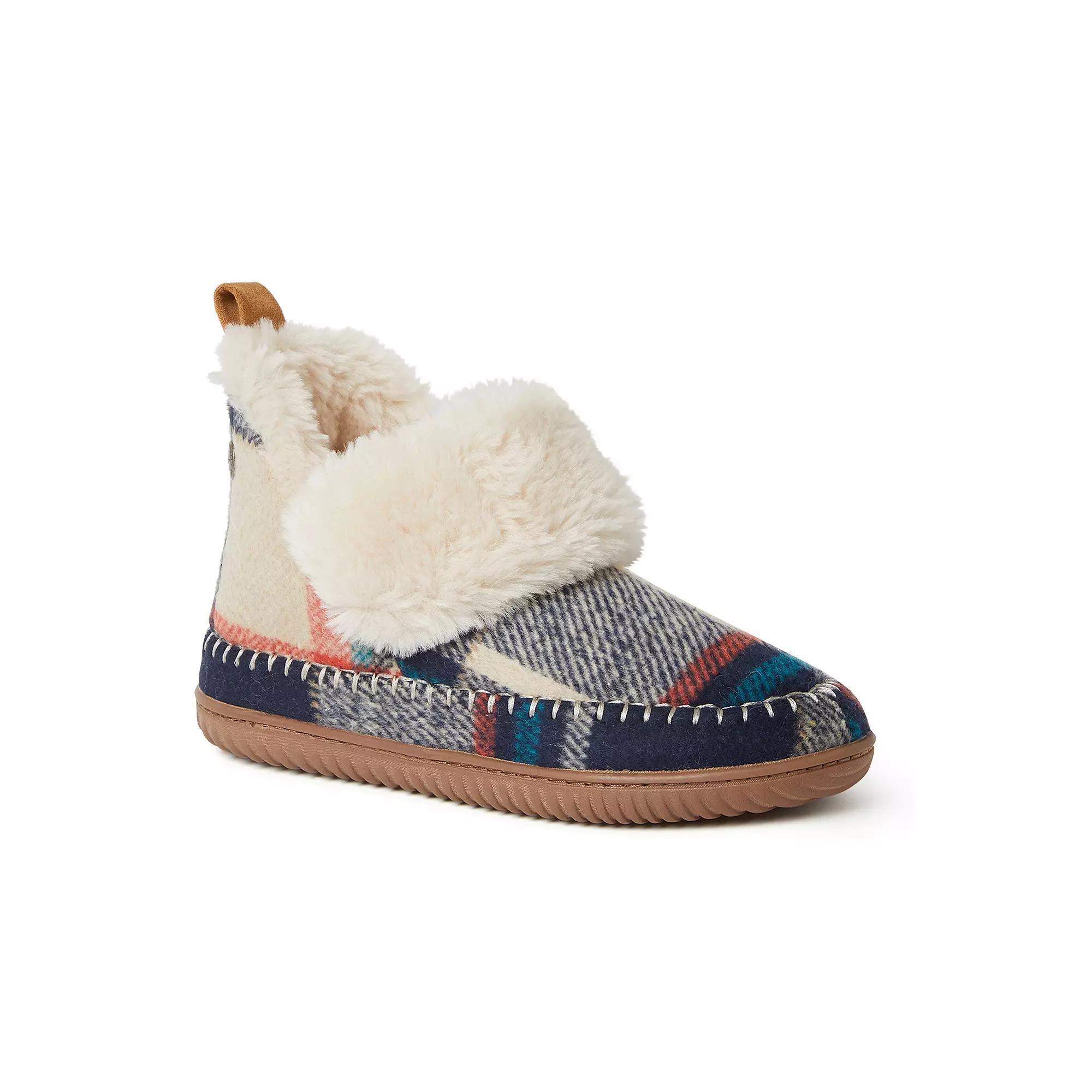 Alpine by Dearfoams Moritz Women's Bootie Slippers, Size: 10, Blue Plaid Product Image