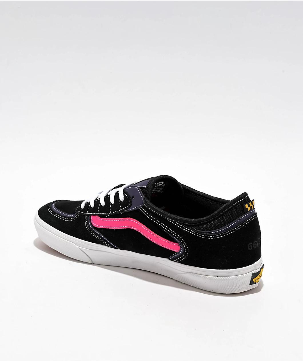 Vans Skate Rowley Suede Black & Pink Skate Shoes Product Image