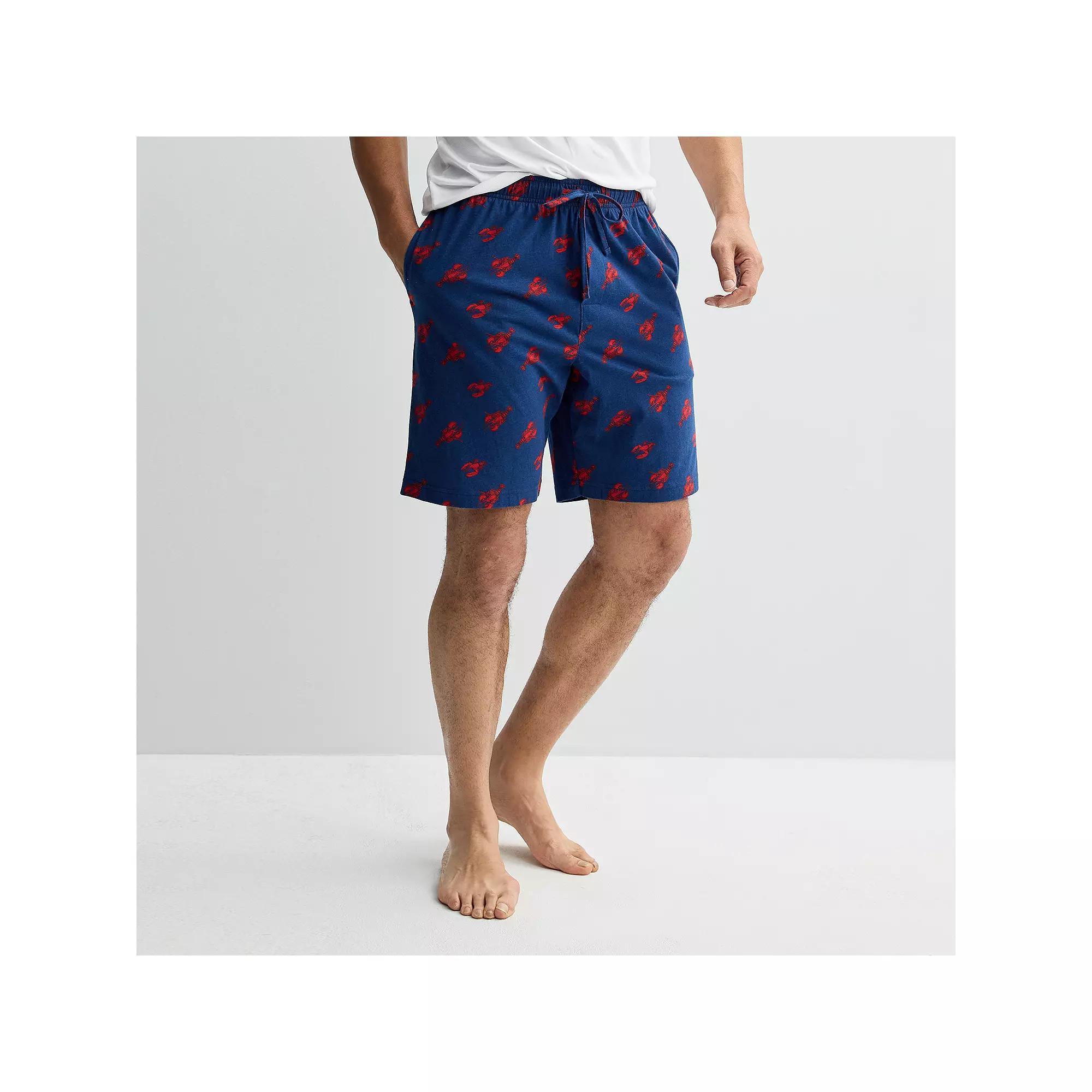 Mens Sonoma Goods For Life Knit Pajama Shorts Red Red Navy Product Image