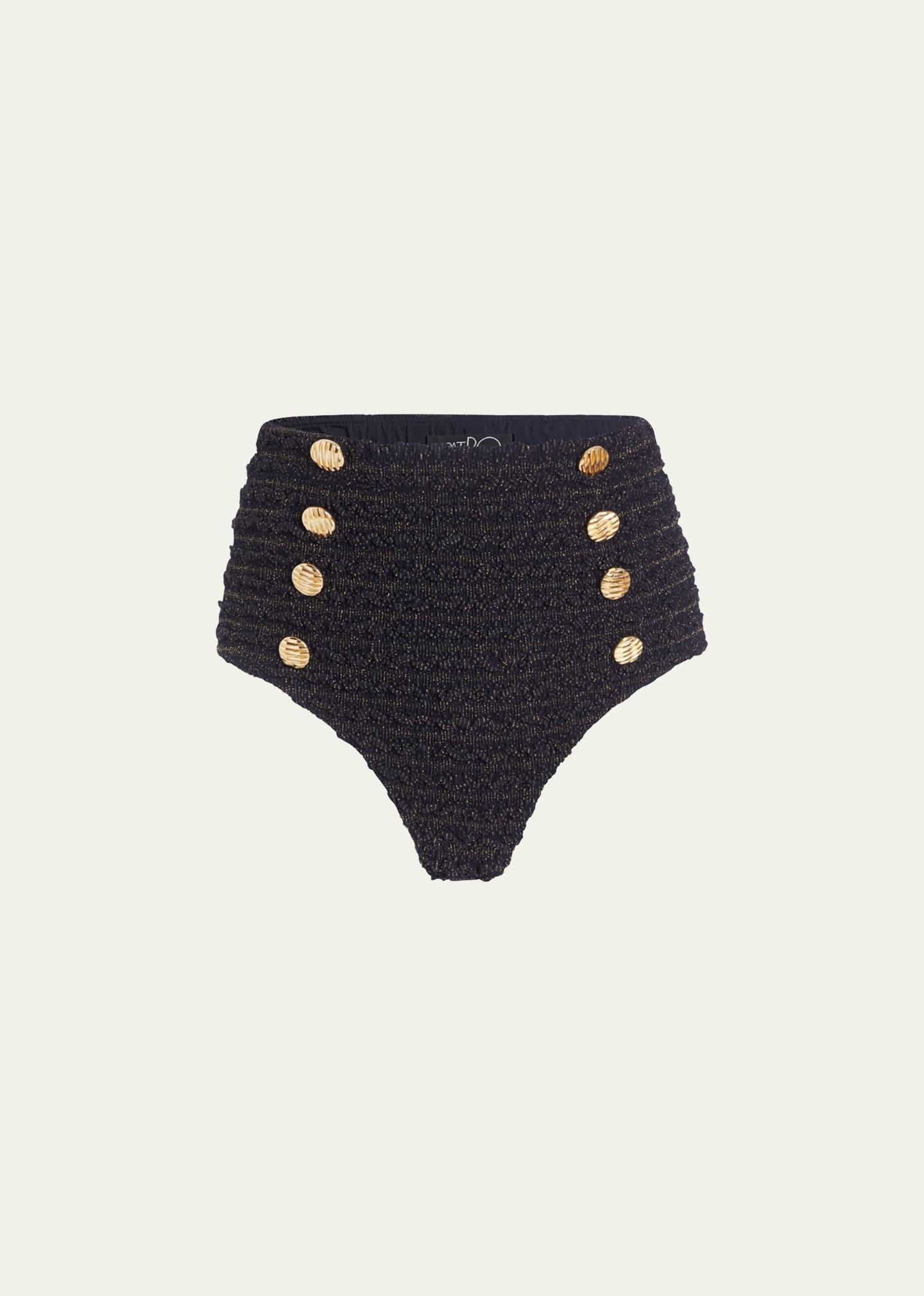 Crinkle Lurex Bikini Bottoms Product Image