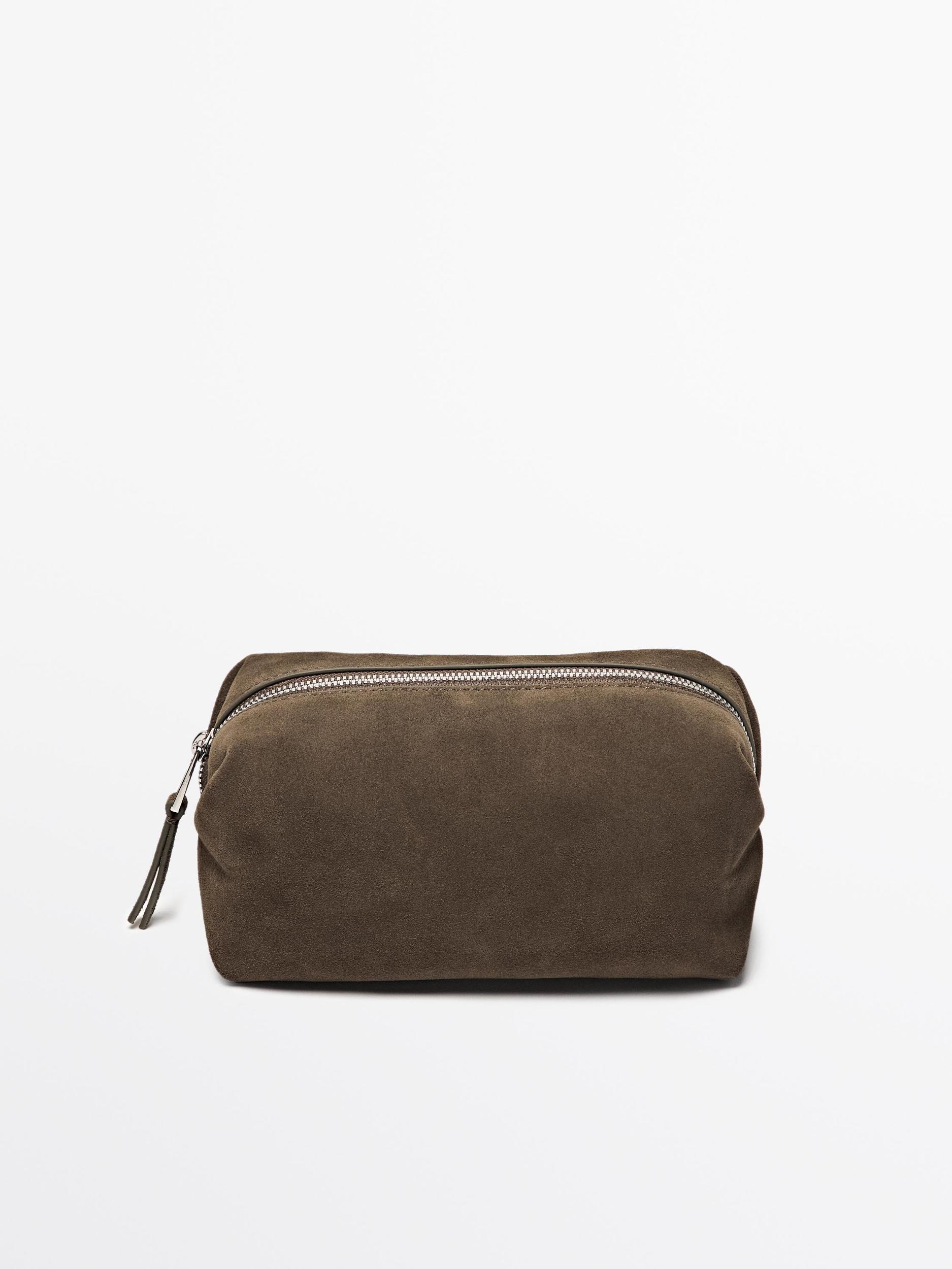 Split leather toiletry bag Product Image