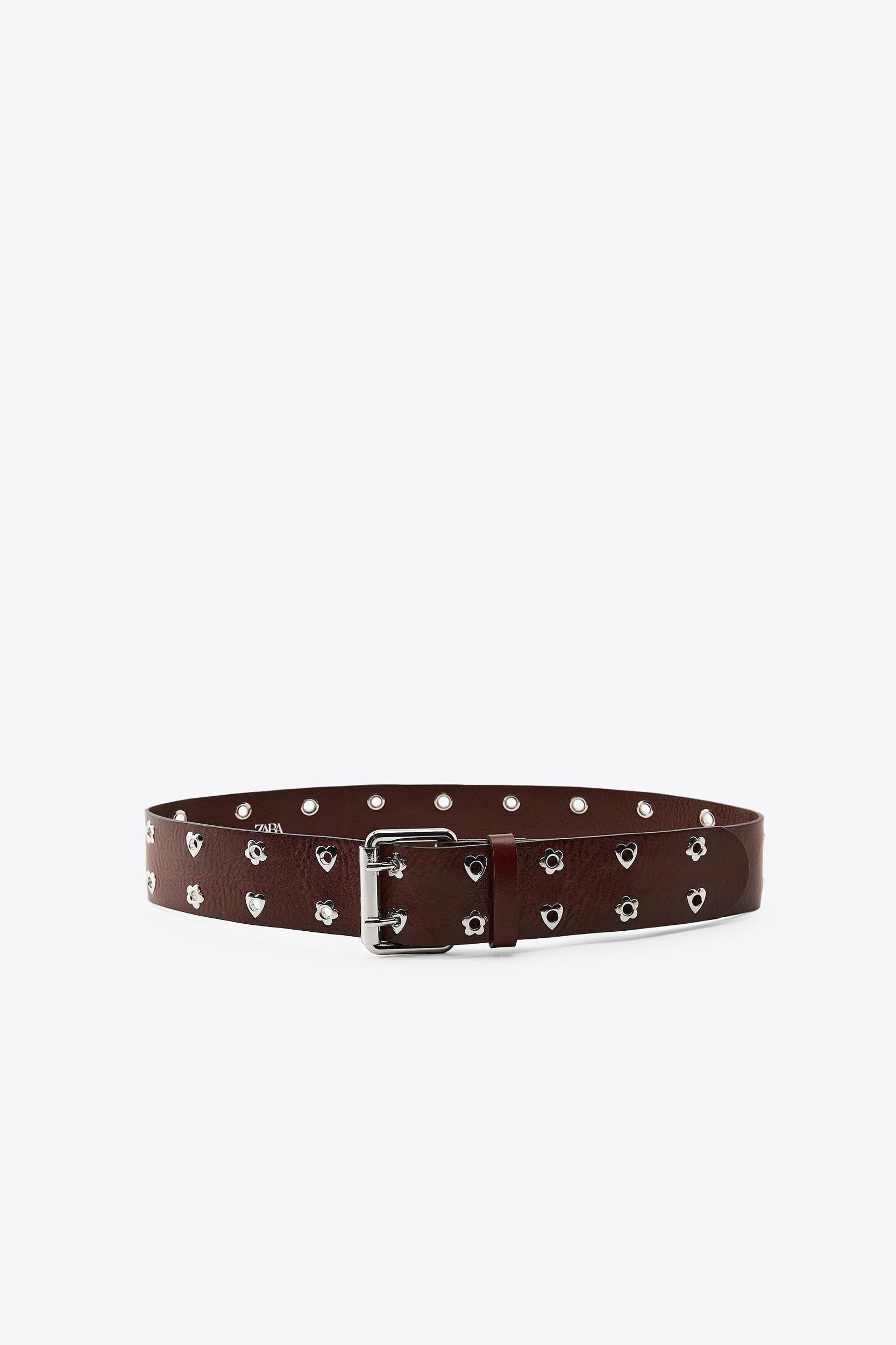 LEATHER HEARTS AND FLOWERS BELT Product Image