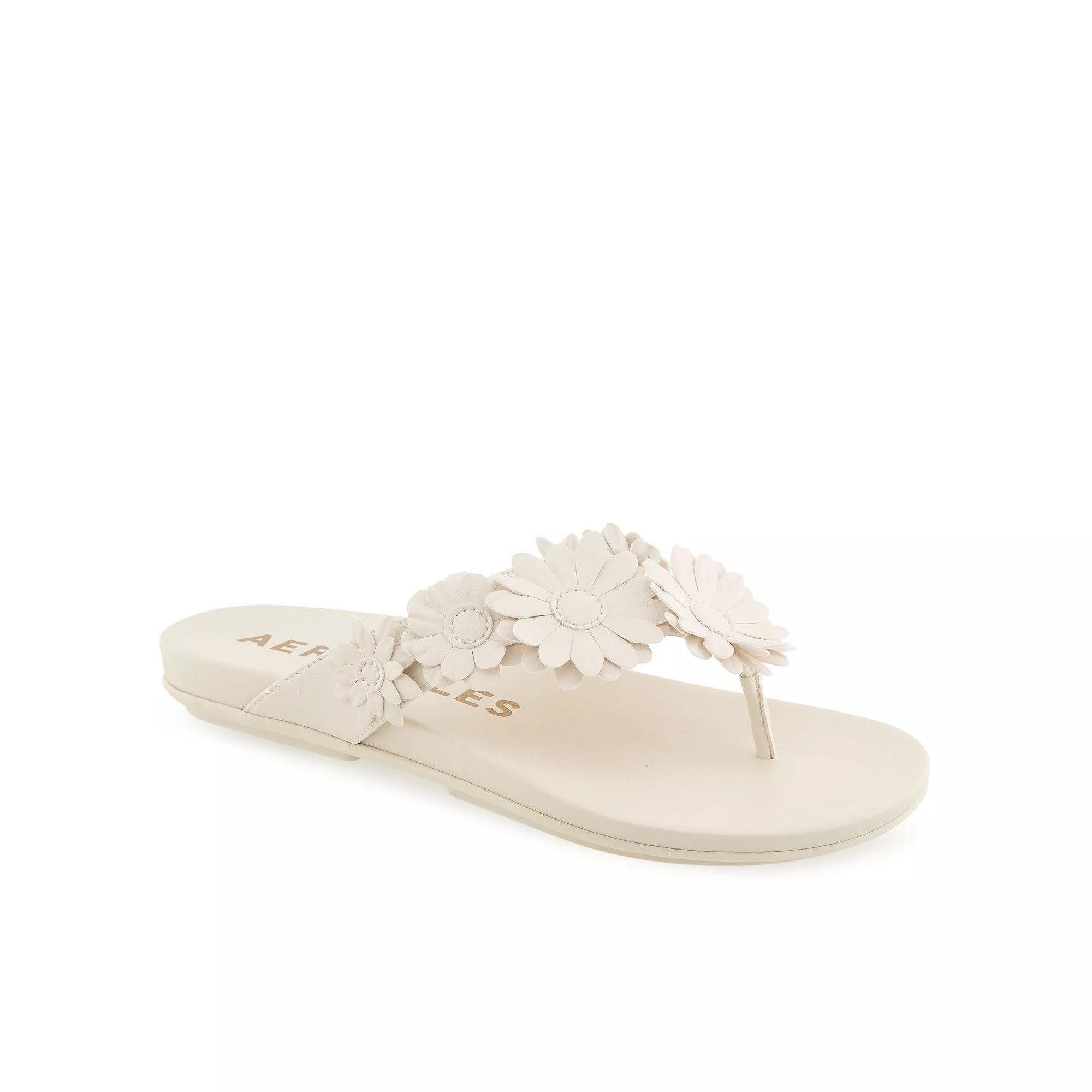 Aerosoles 3D Floral Overlay Women's Sandals, Size: 6 Medium, Eggnog Product Image