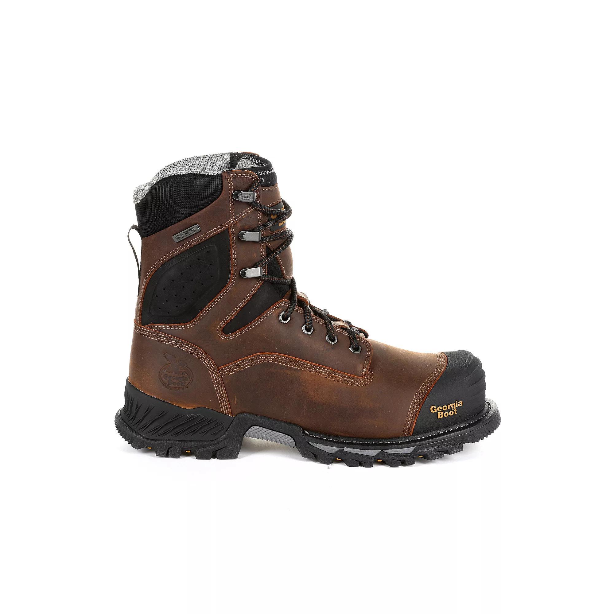 Georgia Boots Rumbler Men's Waterproof Composite Toe Work Boots, Size: 9 Medium, Black And Brown Product Image