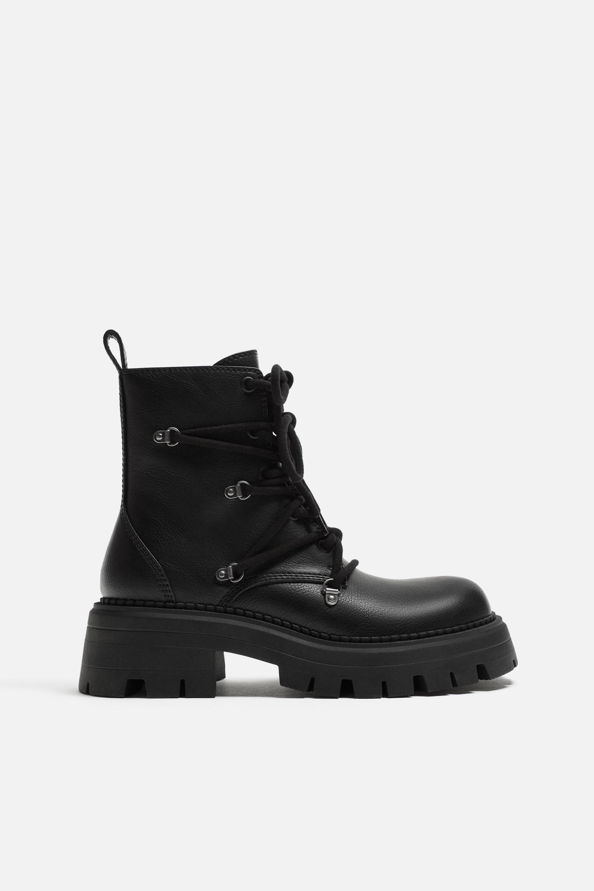 THICK-SOLED LACE-UP BOOTS Product Image
