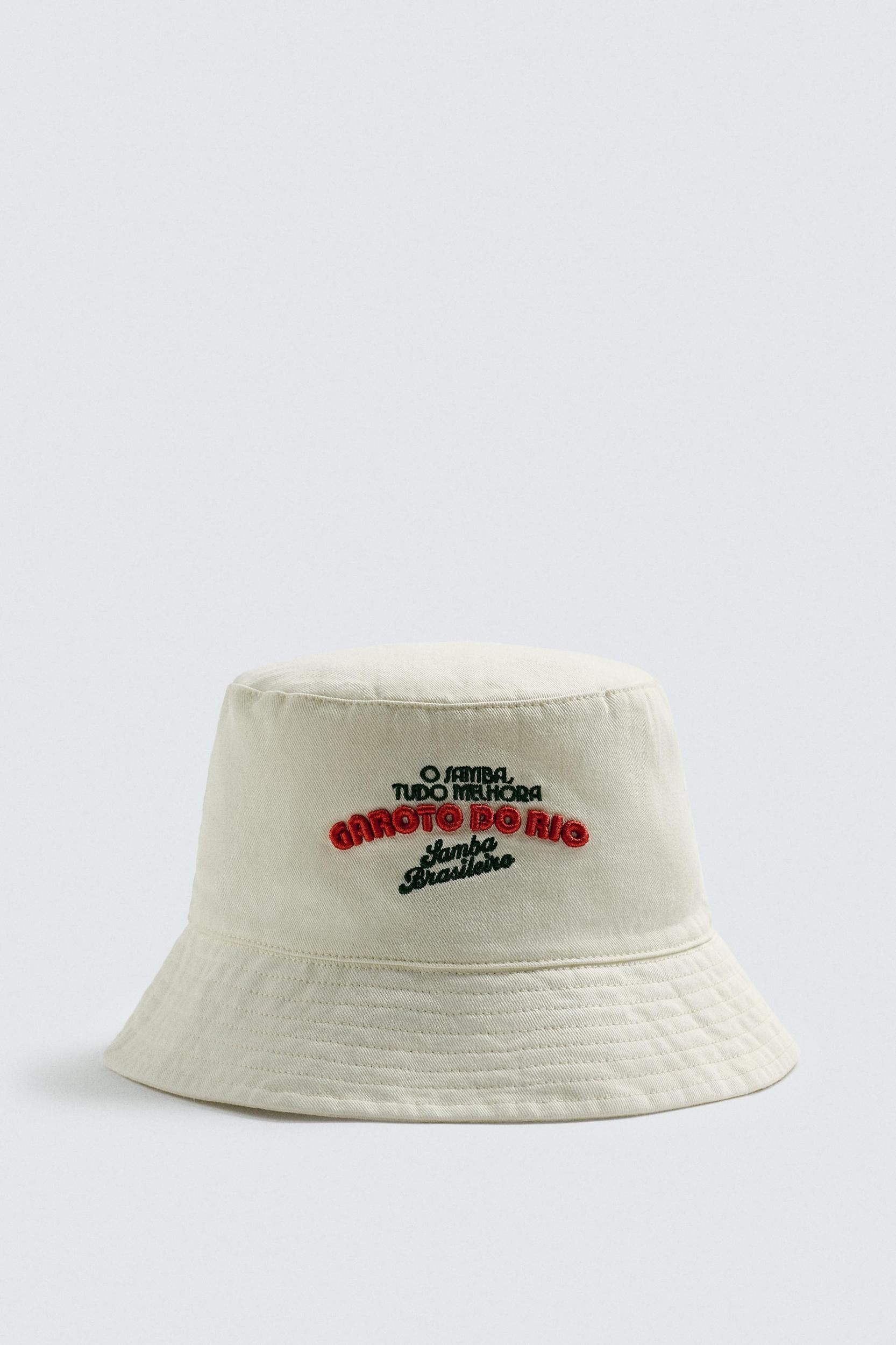 CONTRAST EMBROIDERY BUCKET HAT Product Image