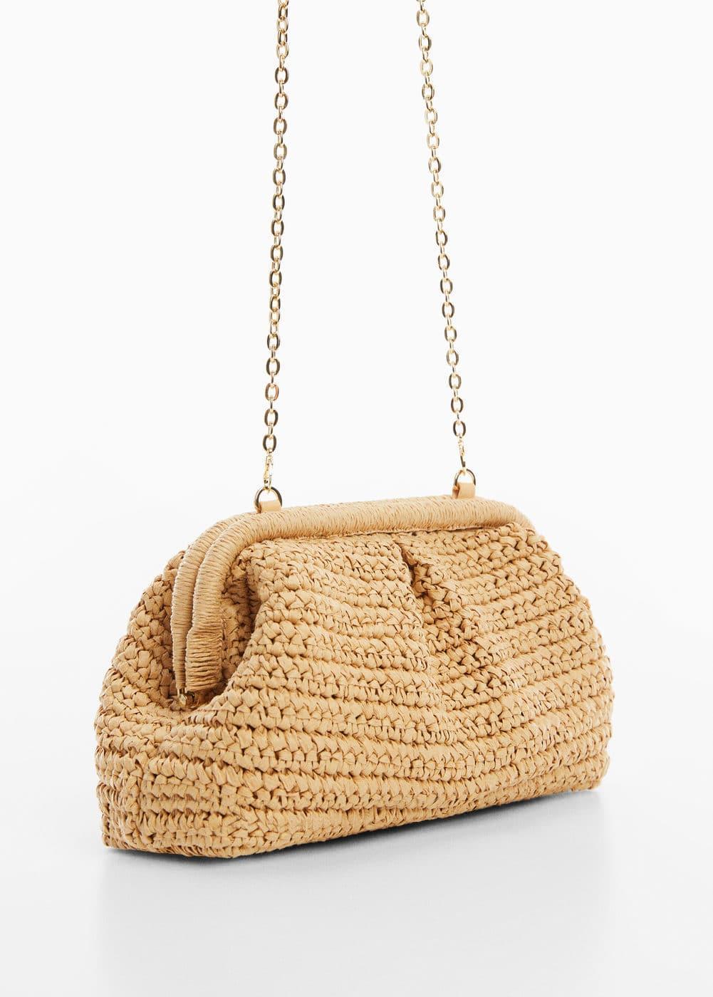 Mango Womens Natural Fiber Clutch Bag Product Image