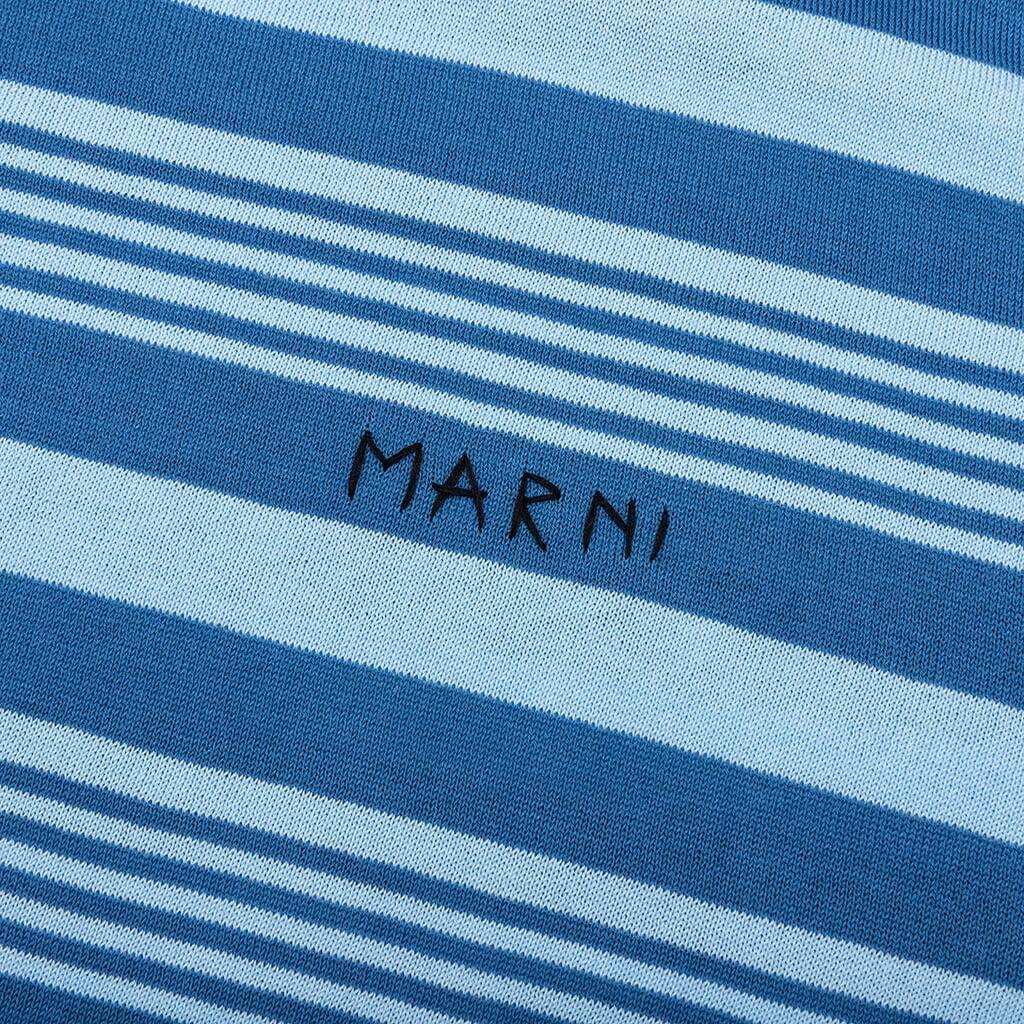Mixed Striped Polo Shirt - Azure Male Product Image