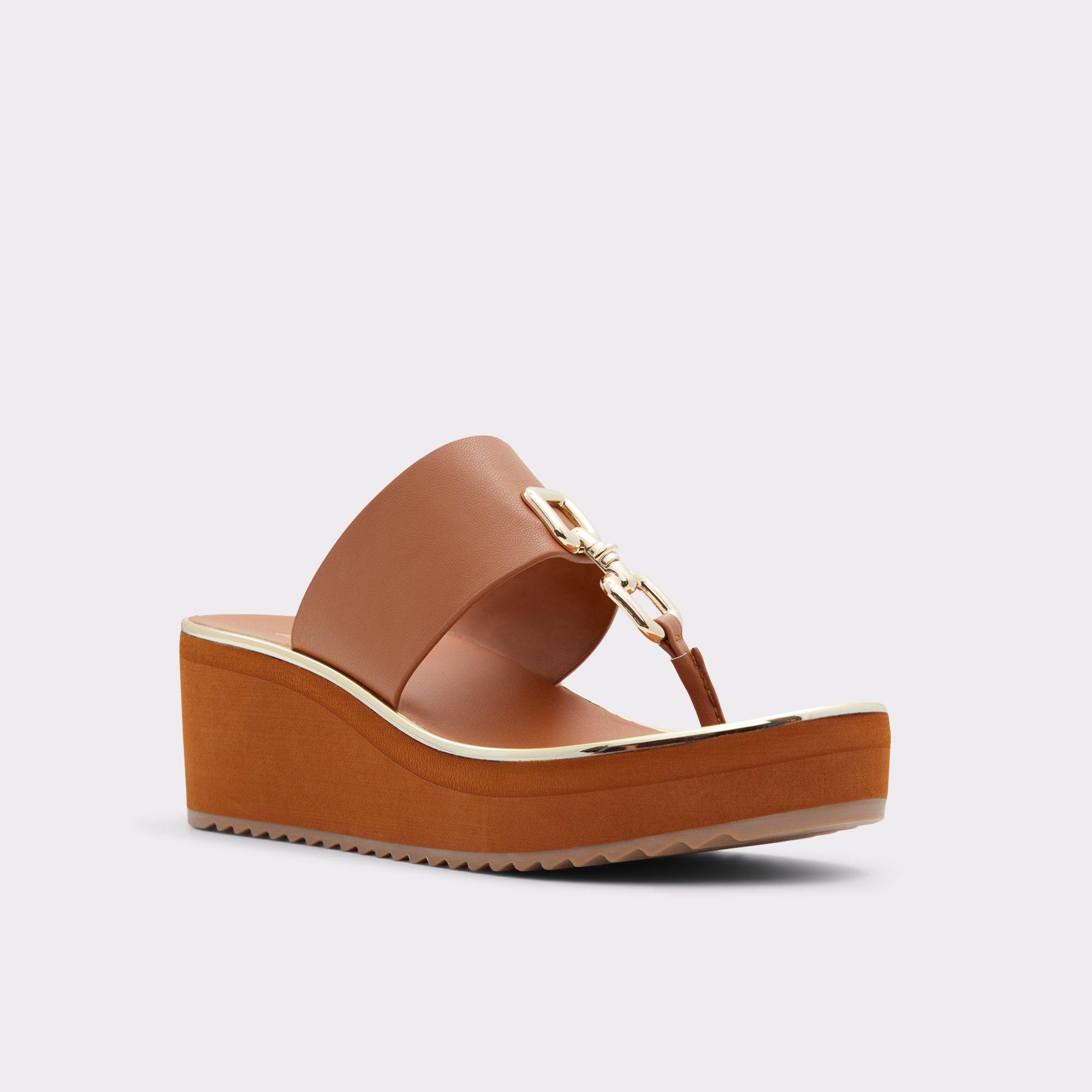 ALDO Maesllan - Women's Wedge Sandals - Brown, Size 6.5 Product Image