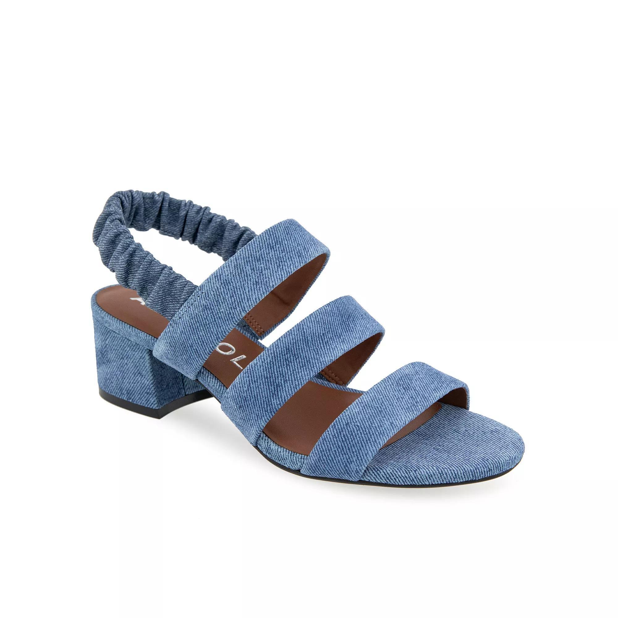 Aerosoles Clarissa Women's Block-Heeled Slingback Sandals, Size: 11 Wide, Blue Su Product Image