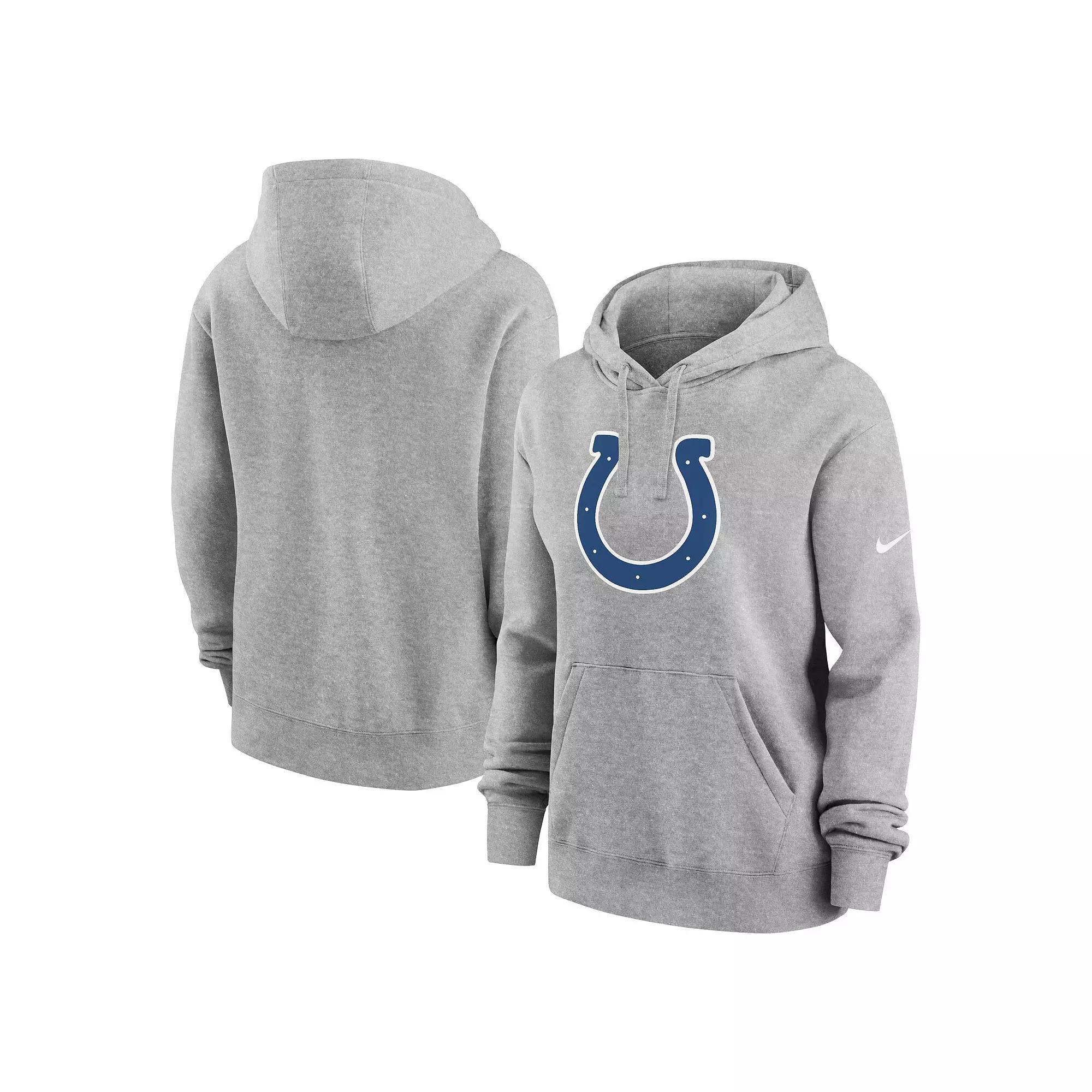 Women's Nike Heather Gray Indianapolis Colts Club Fleece Pullover Hoodie, Size: Small, Grey Product Image