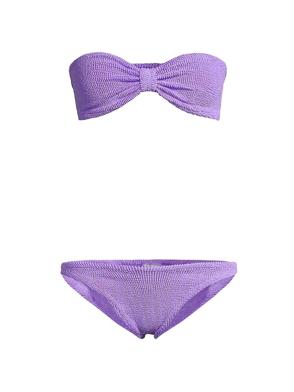 Womens Jean Bow Two-Piece Bikini Set - Lilac Product Image