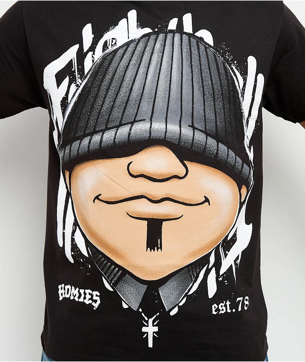 DGA Homies Big Face 8ball Black T-Shirt Product Image