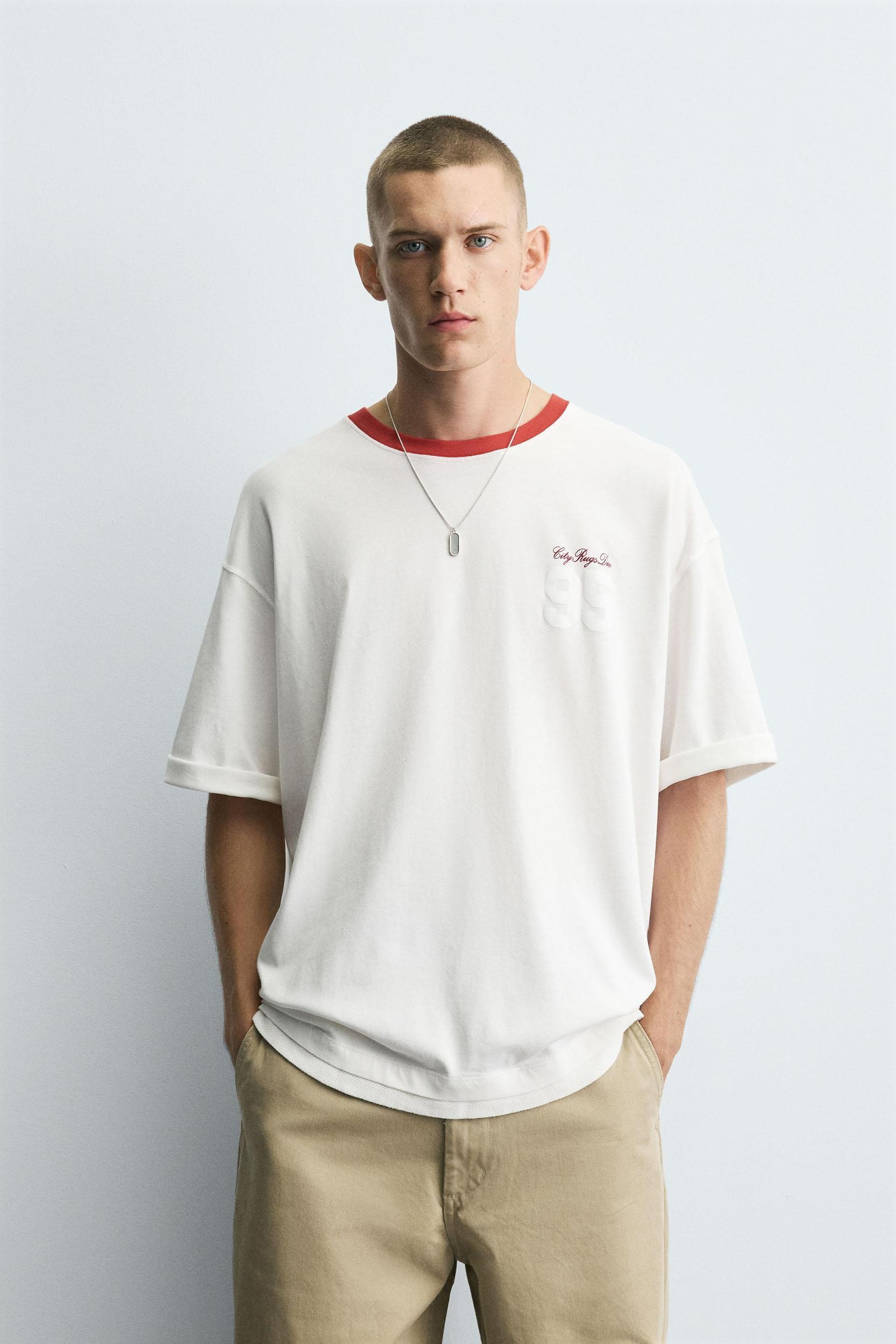 CONTRAST COLLAR T-SHIRT Product Image