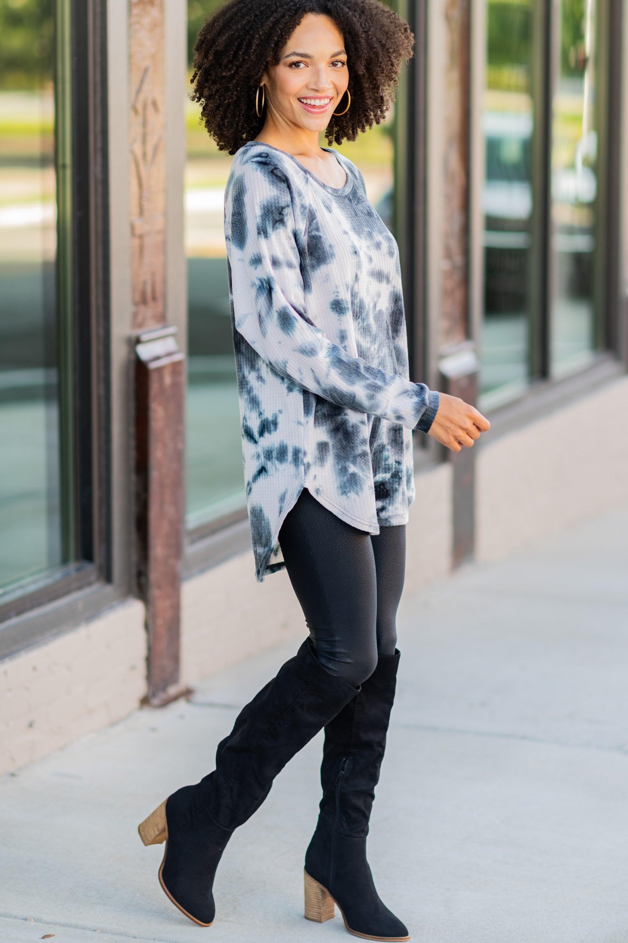 Easy Like Sunday Black Tie Dye Tunic Female Product Image