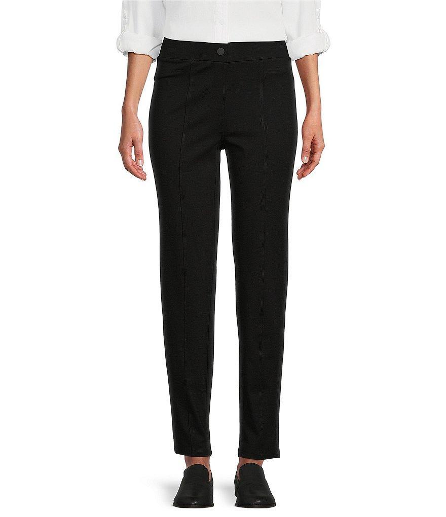 Intro Bella Solid Double Knit Slim Her Straight Leg Pants Product Image