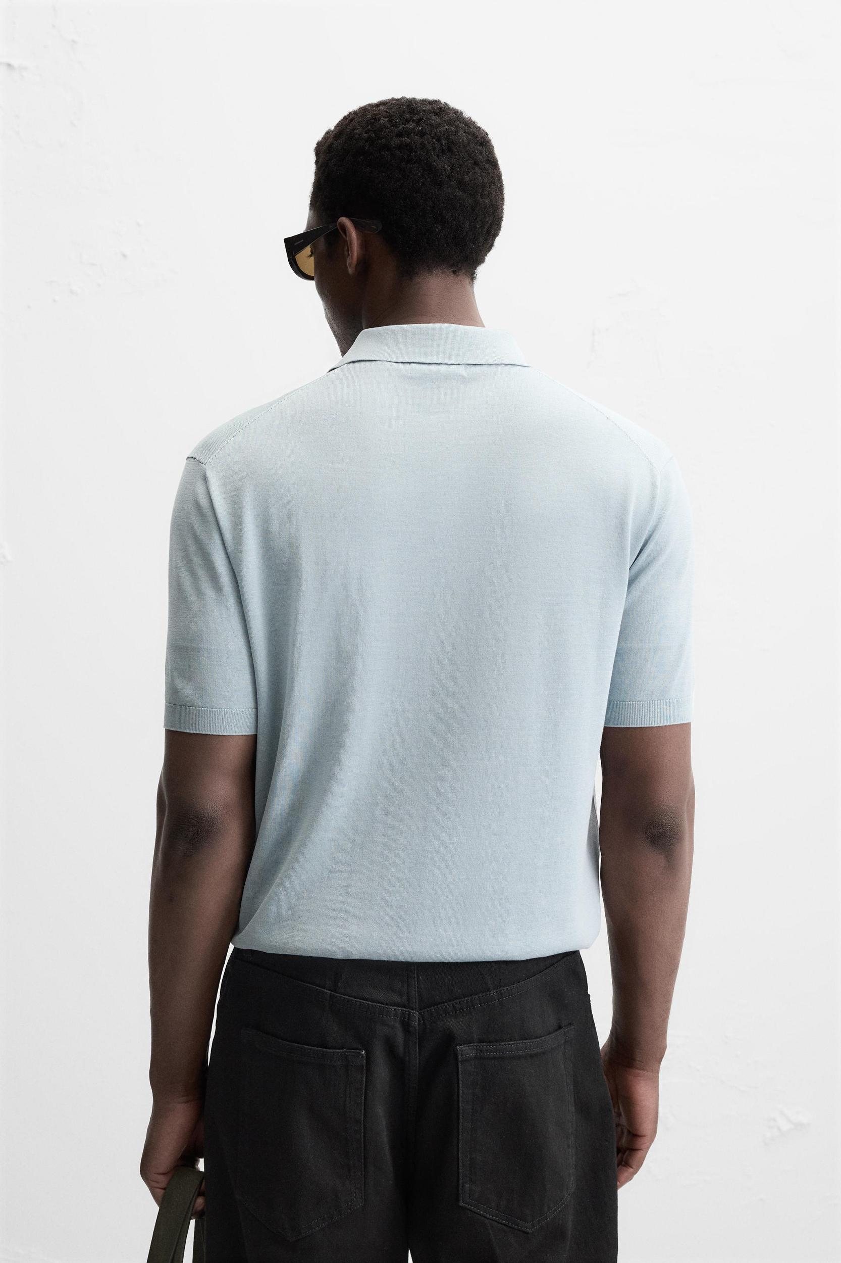 COTTON-SILK KNIT POLO Product Image