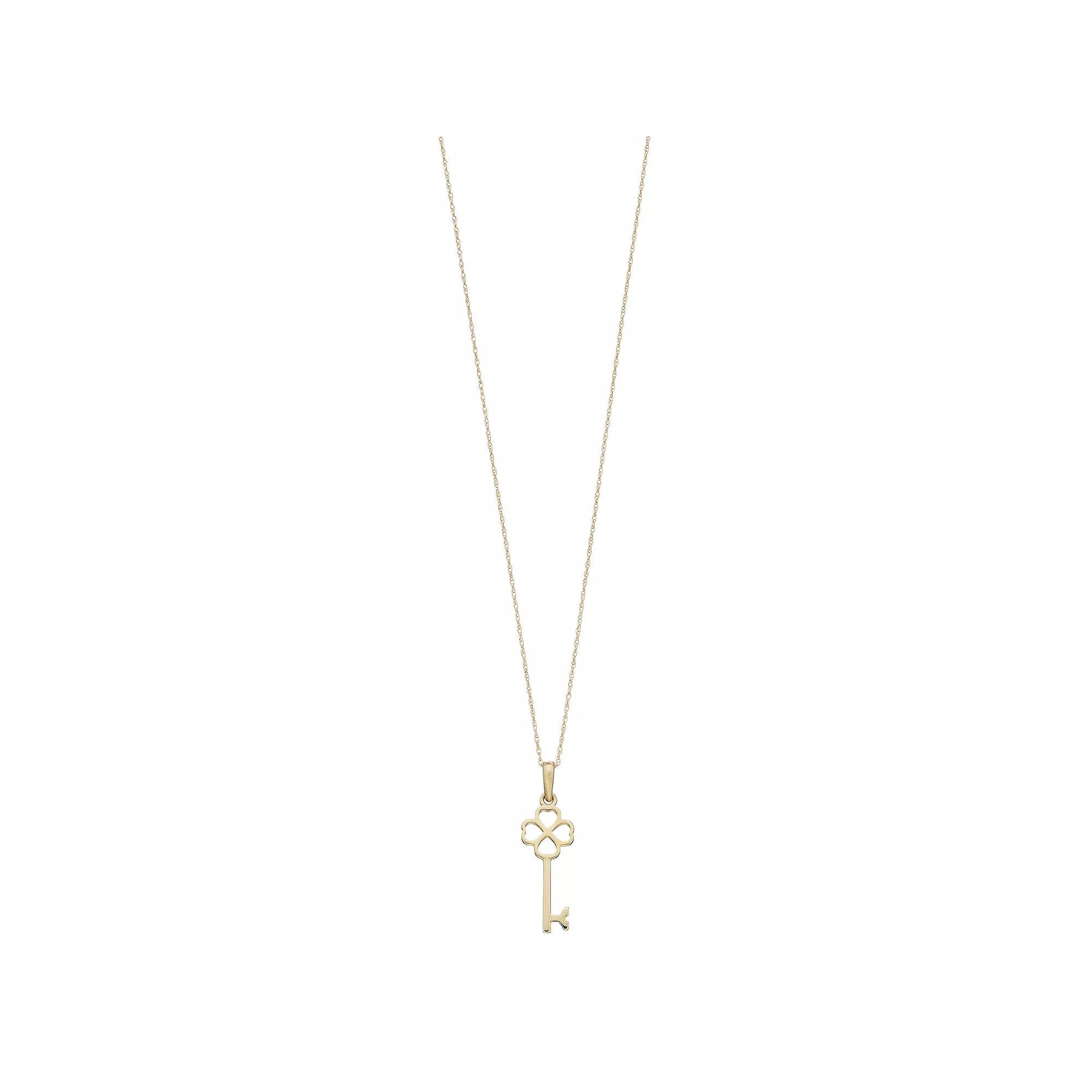 Au Naturale 14k Gold Key Pendant Necklace, Women's, Size: 18", Yellow Product Image