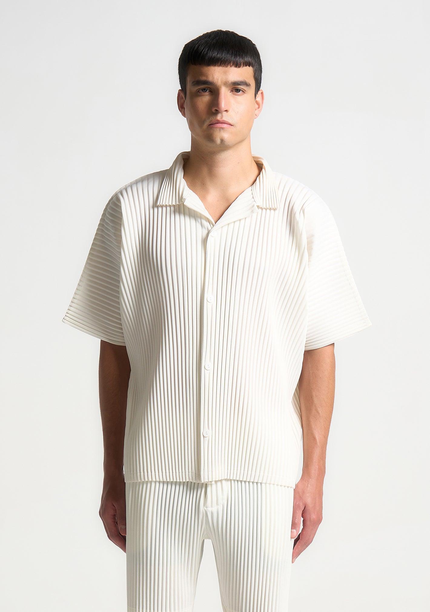 Pleated Shirt - Off White Male Product Image