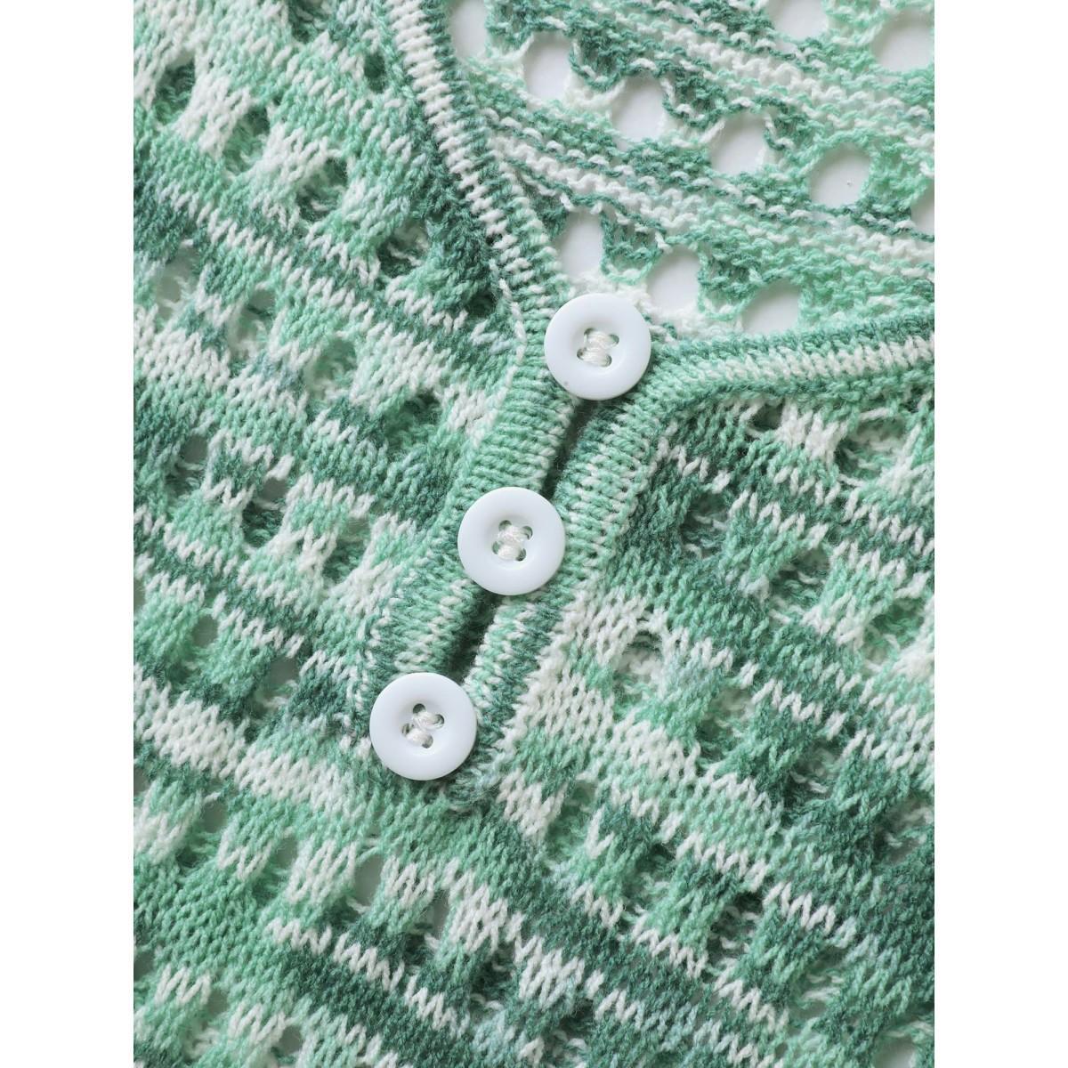 Plus Size Heather Button Detail Cut-Out Swim Cover-Up Women's Swimwear Mint Beach Loose Curve Swim Cover Ups BloomChic 18-20/2X Product Image