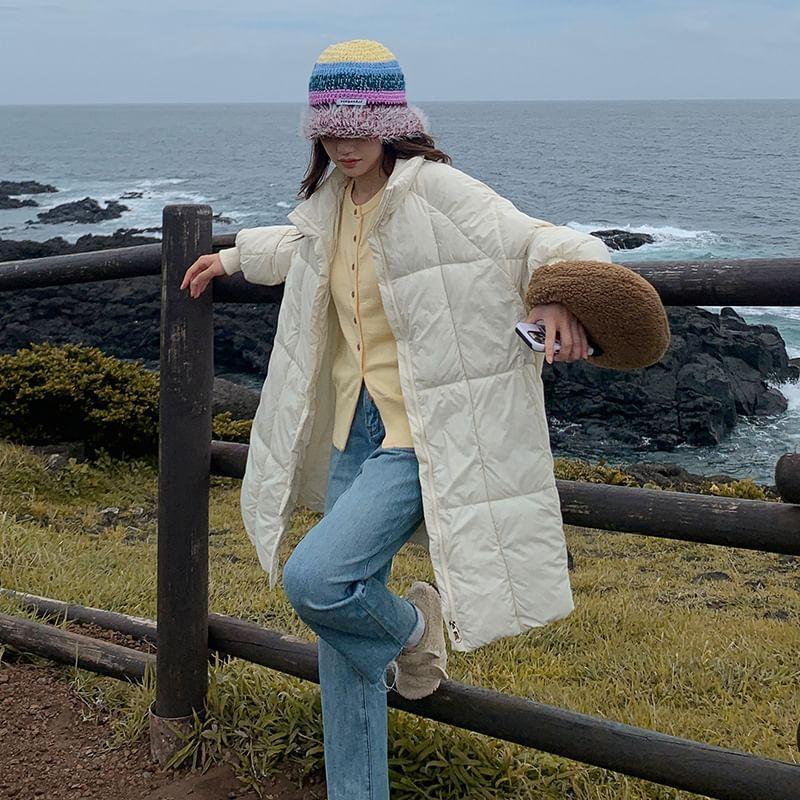 Plain Zip-Up Puffer Coat Product Image