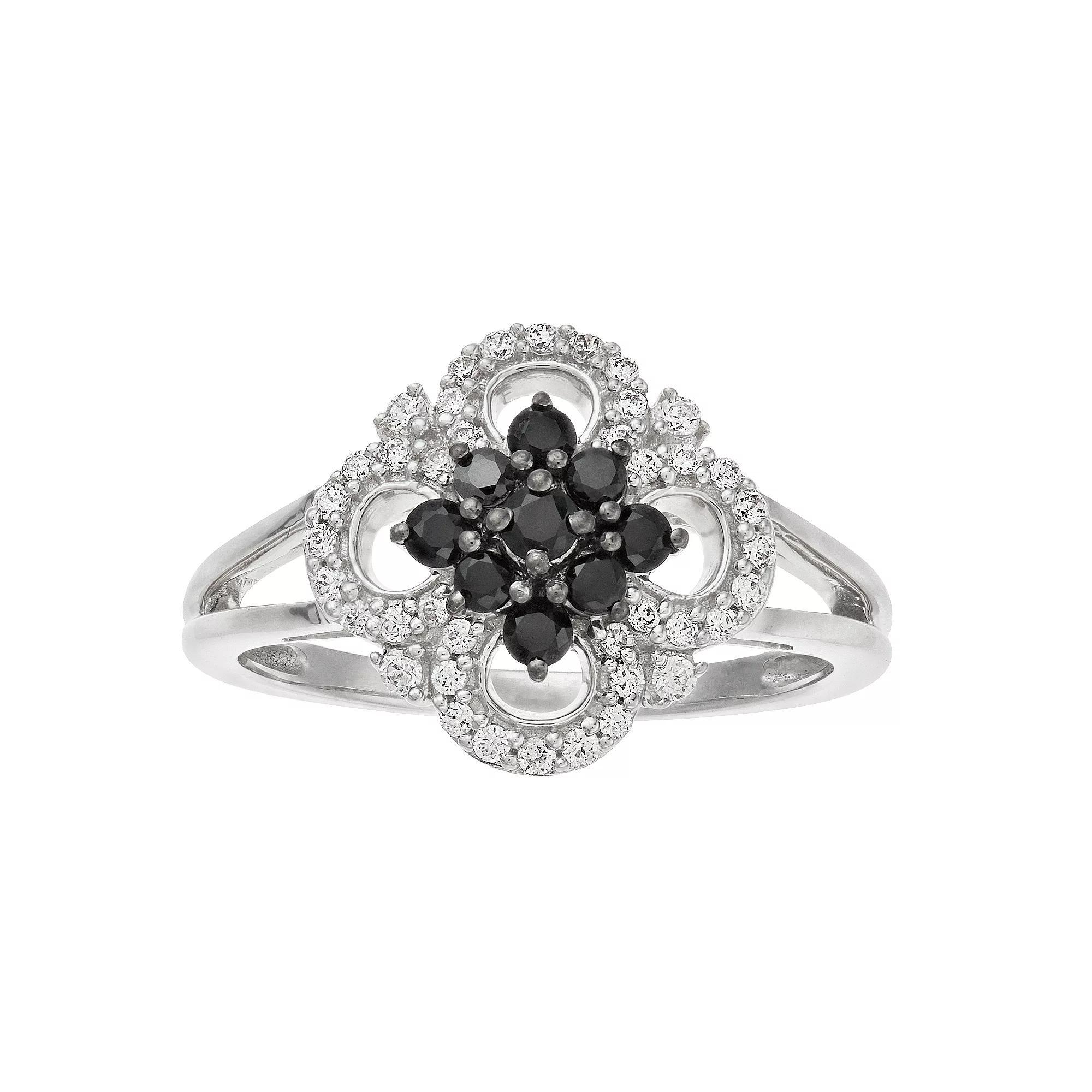 Sterling Silver Clover 1/2 Carat T.W. Diamond Ring, Women's, Size: 9 Product Image