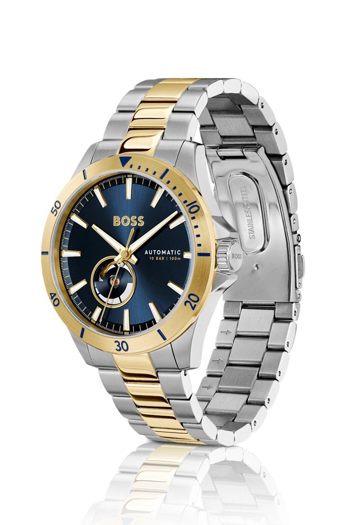 BOSS - Two-tone automatic watch with navy dial Product Image