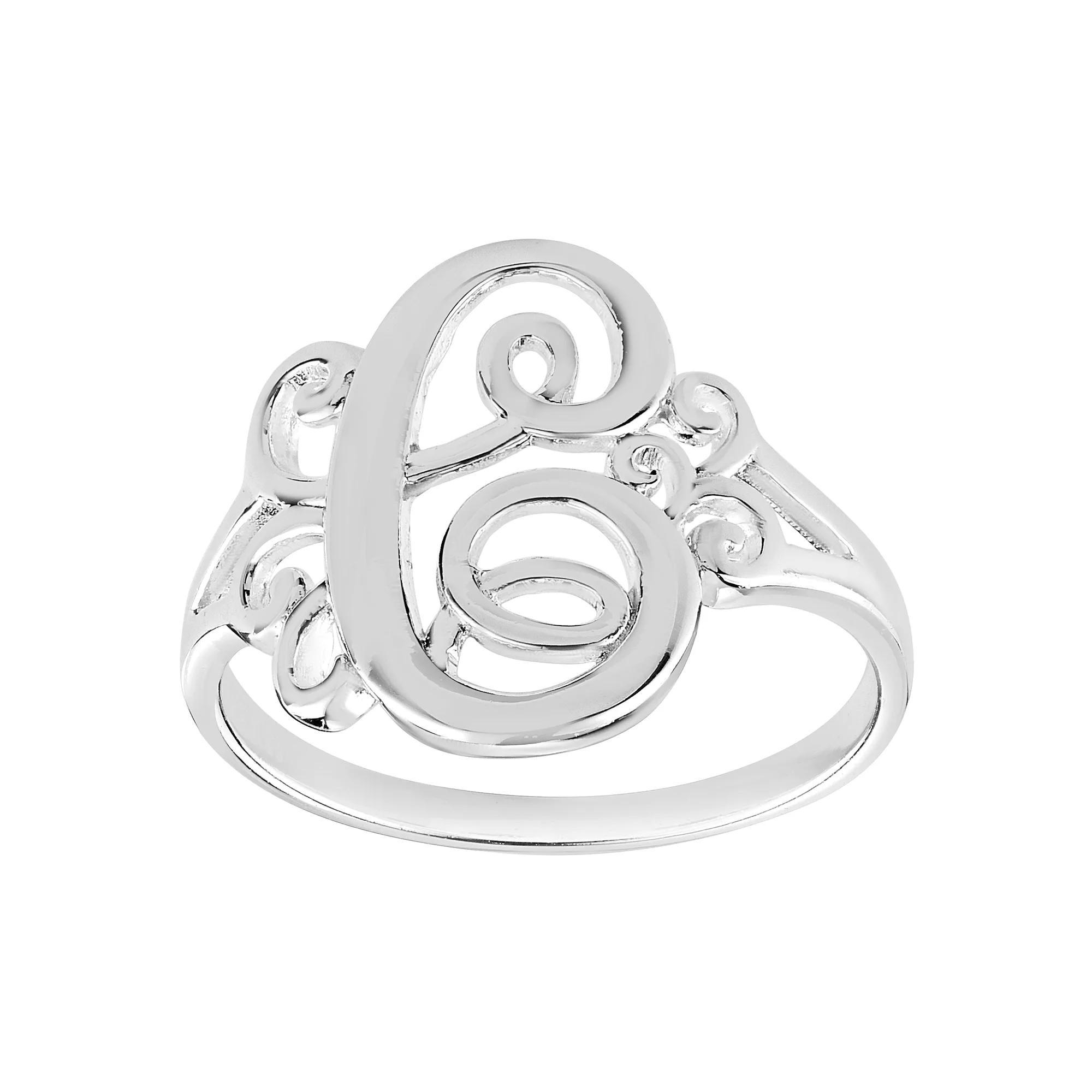 PRIMROSE Sterling Silver Monogram Initial Ring, Women's, Size: 9, U Product Image