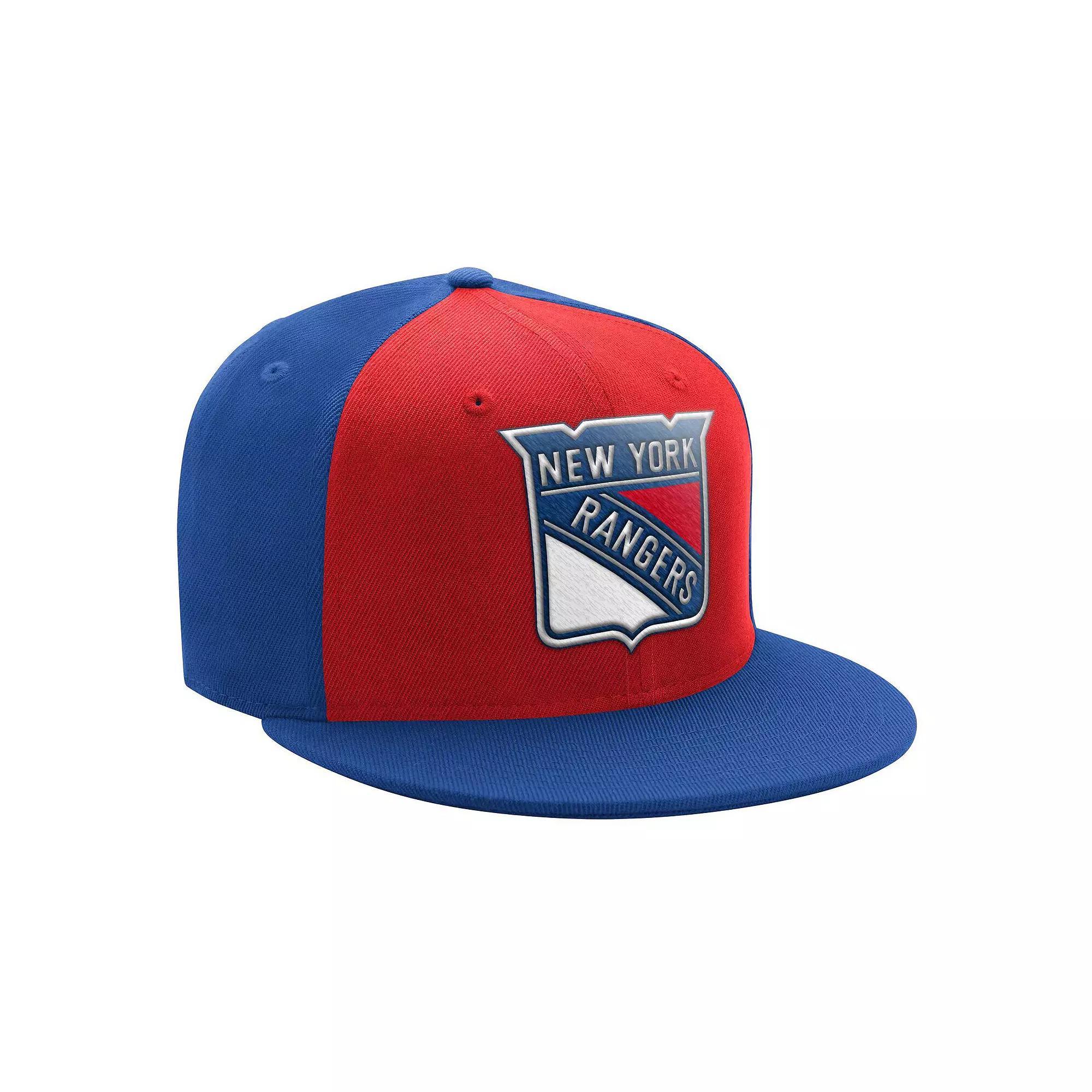Mens Starter Red/Blue New York Rangers Logo Two-Tone Snapback Hat Product Image
