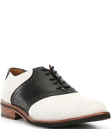 Flag LTD. Mens Copley Nubuck Leather Brogue Detail Saddle Dress Shoes Product Image