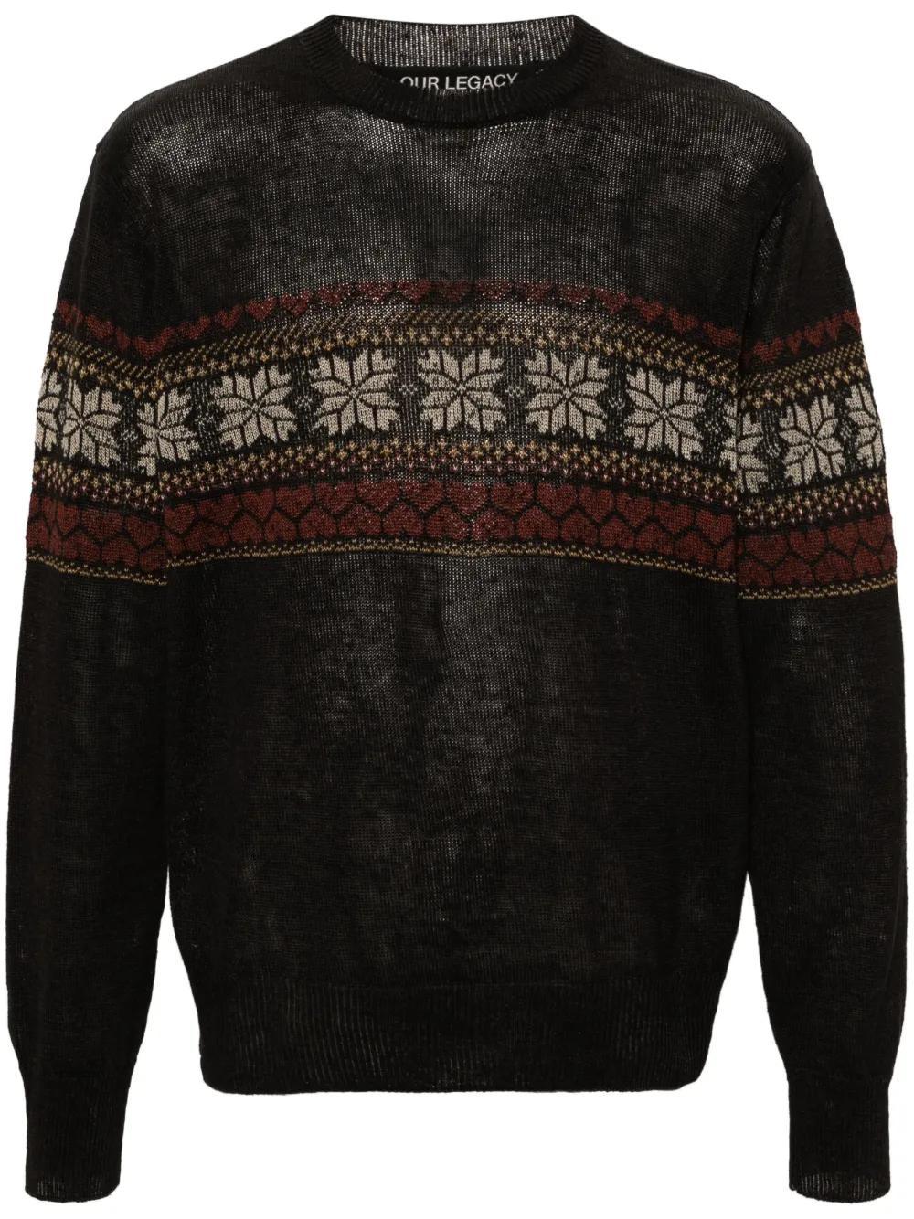 OUR LEGACY Patterned Intarsia-knit Jumper In Grey Product Image