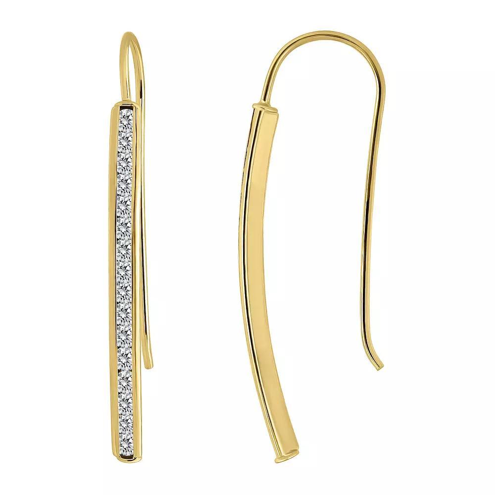 Aleure Precioso Linear Pave Bar Drop Earrings, Women's, Sterling Product Image