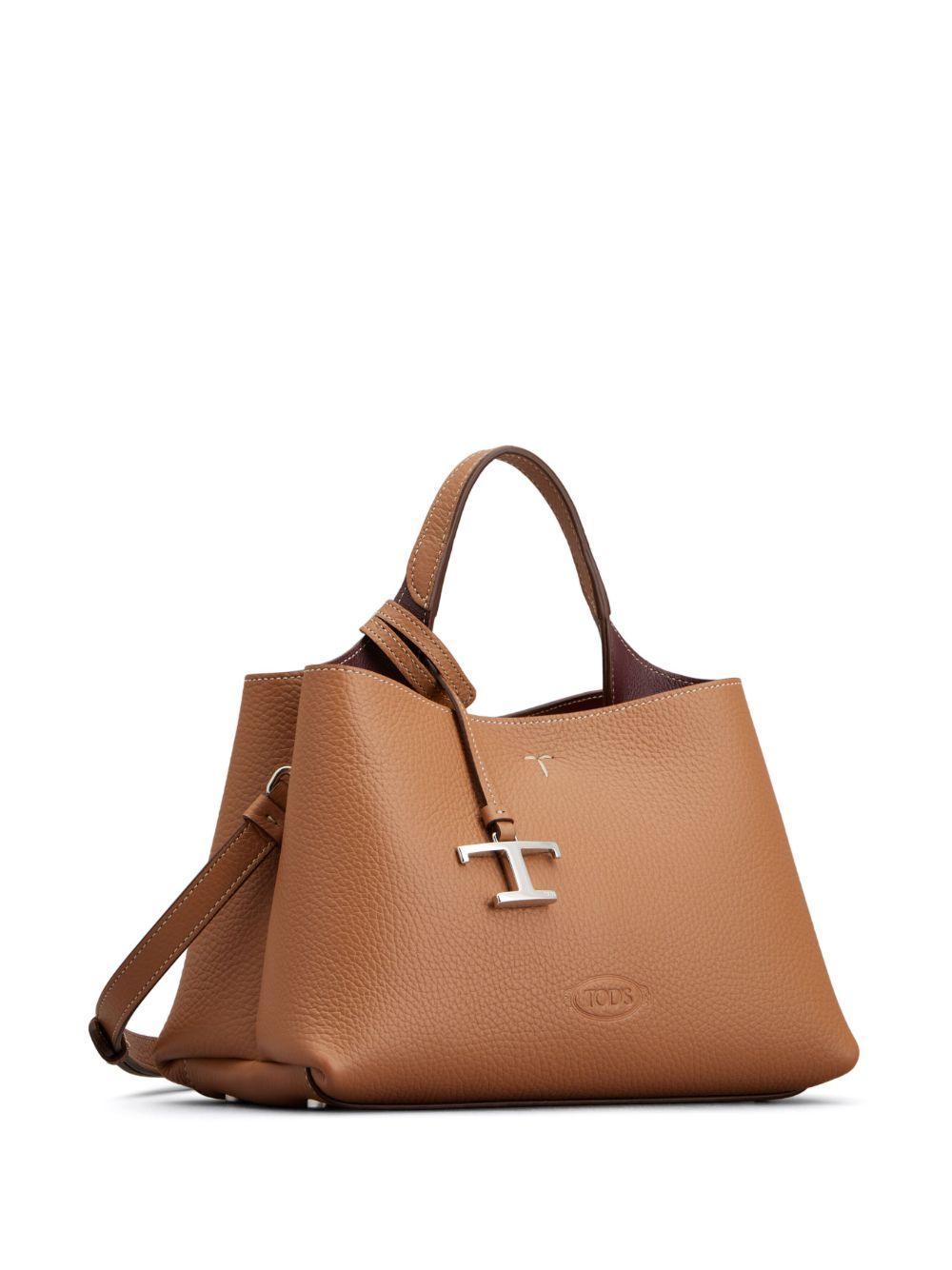 logo-pendant leather tote bag Product Image