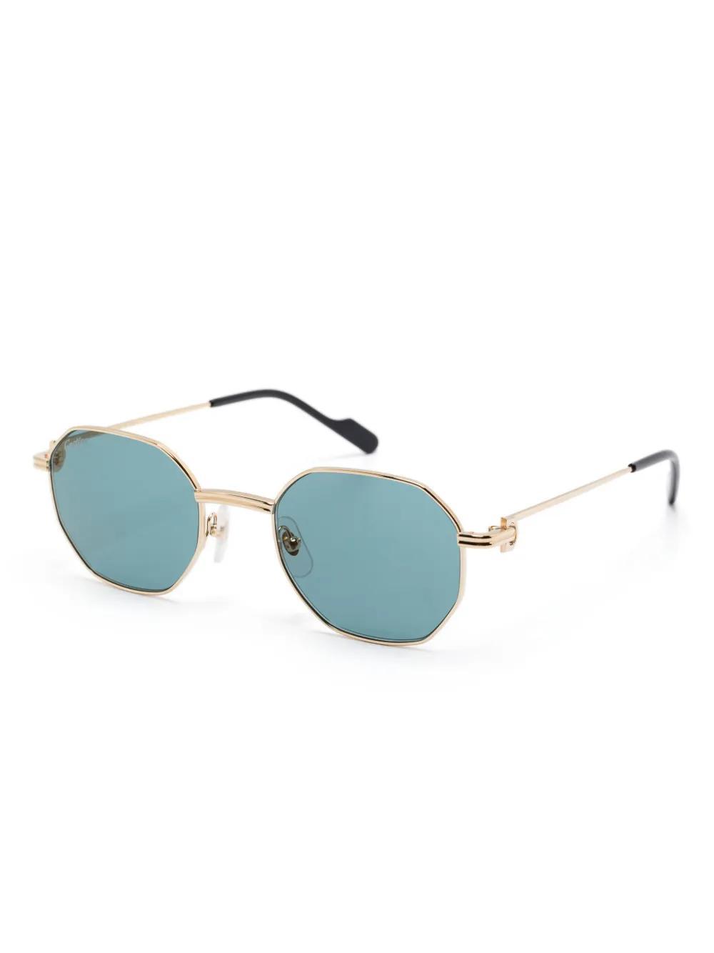 CARTIER Sonnenbrille Mit Achteckigem Gestell In Gold Product Image