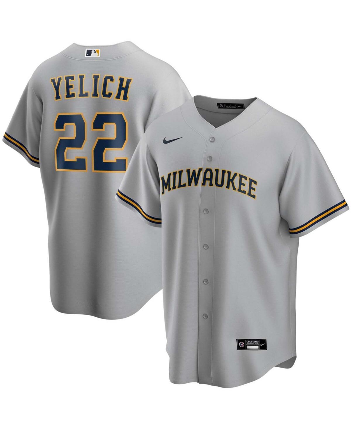 Mens Nike Christian Yelich Gray Milwaukee Brewers Alternate Replica Player Jersey Product Image